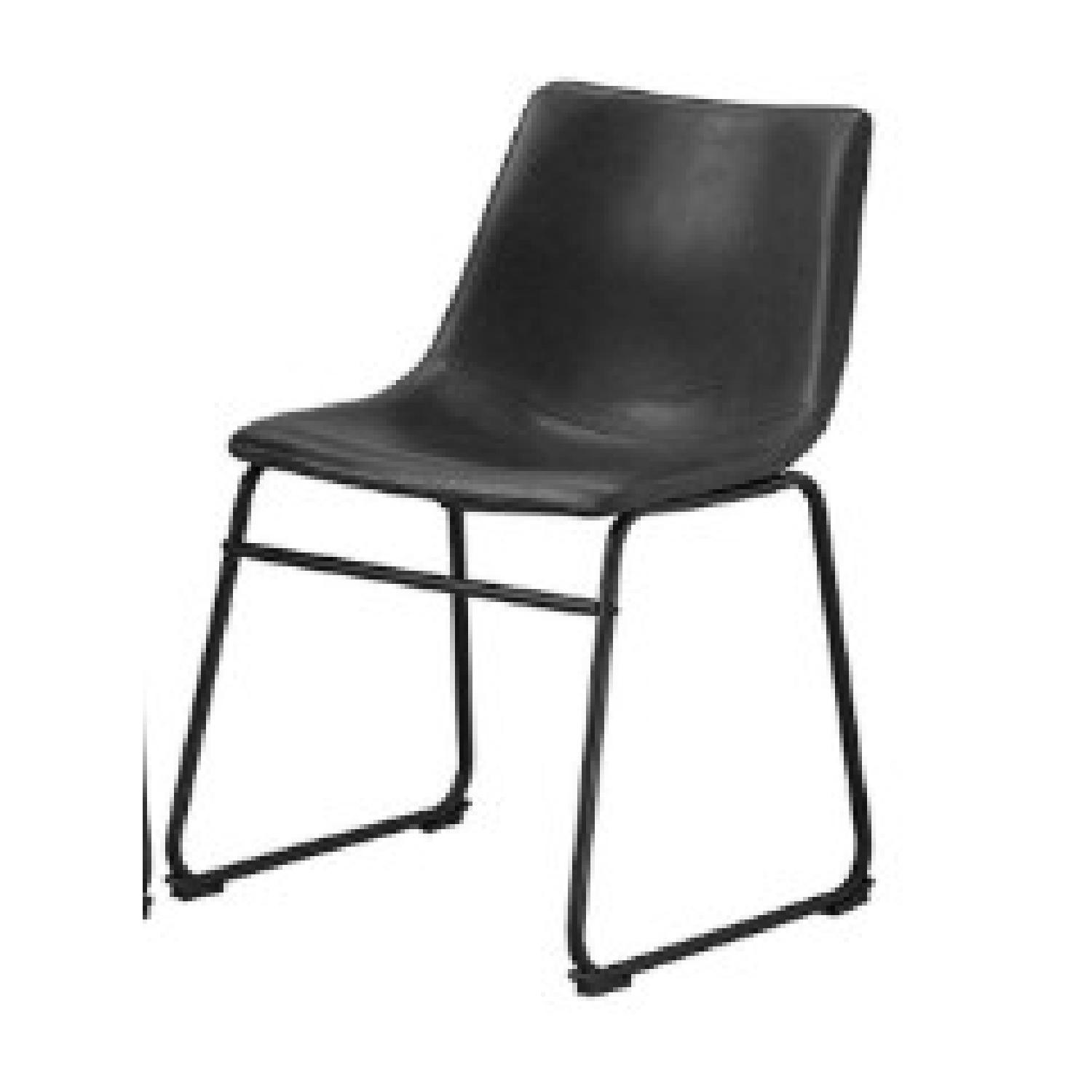 Modern Grey Faux Leather Dining Chairs - image-1