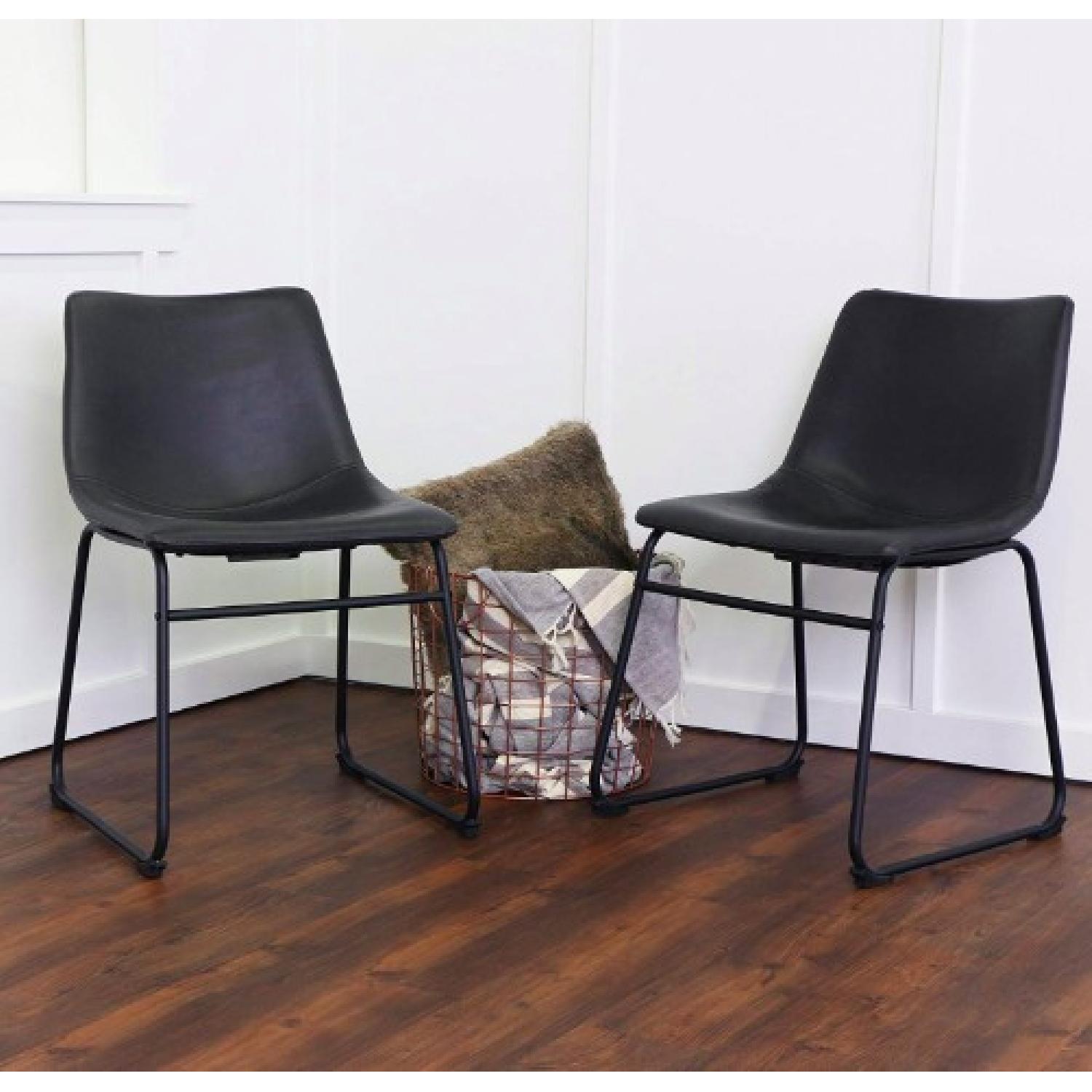 Modern Grey Faux Leather Dining Chairs - image-3