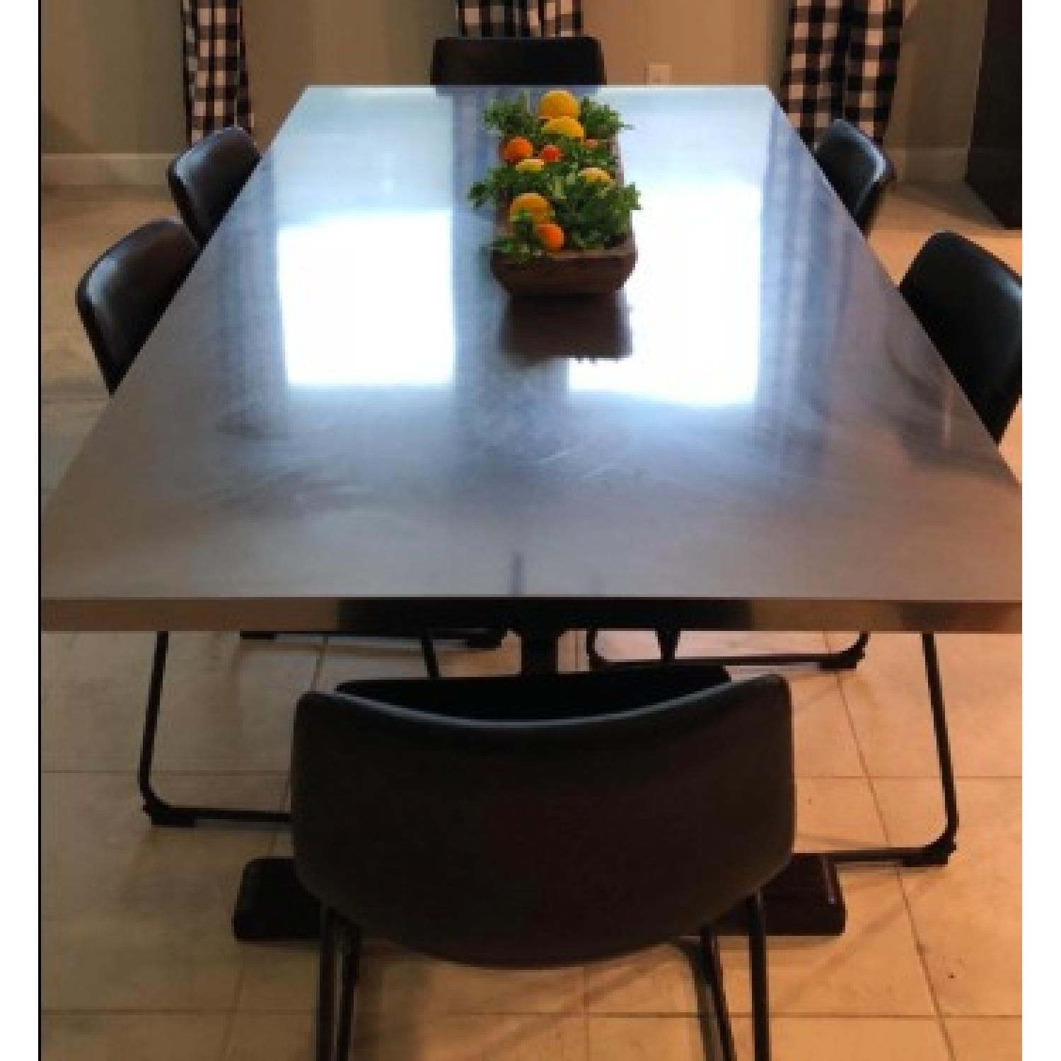 Modern Grey Faux Leather Dining Chairs - image-4