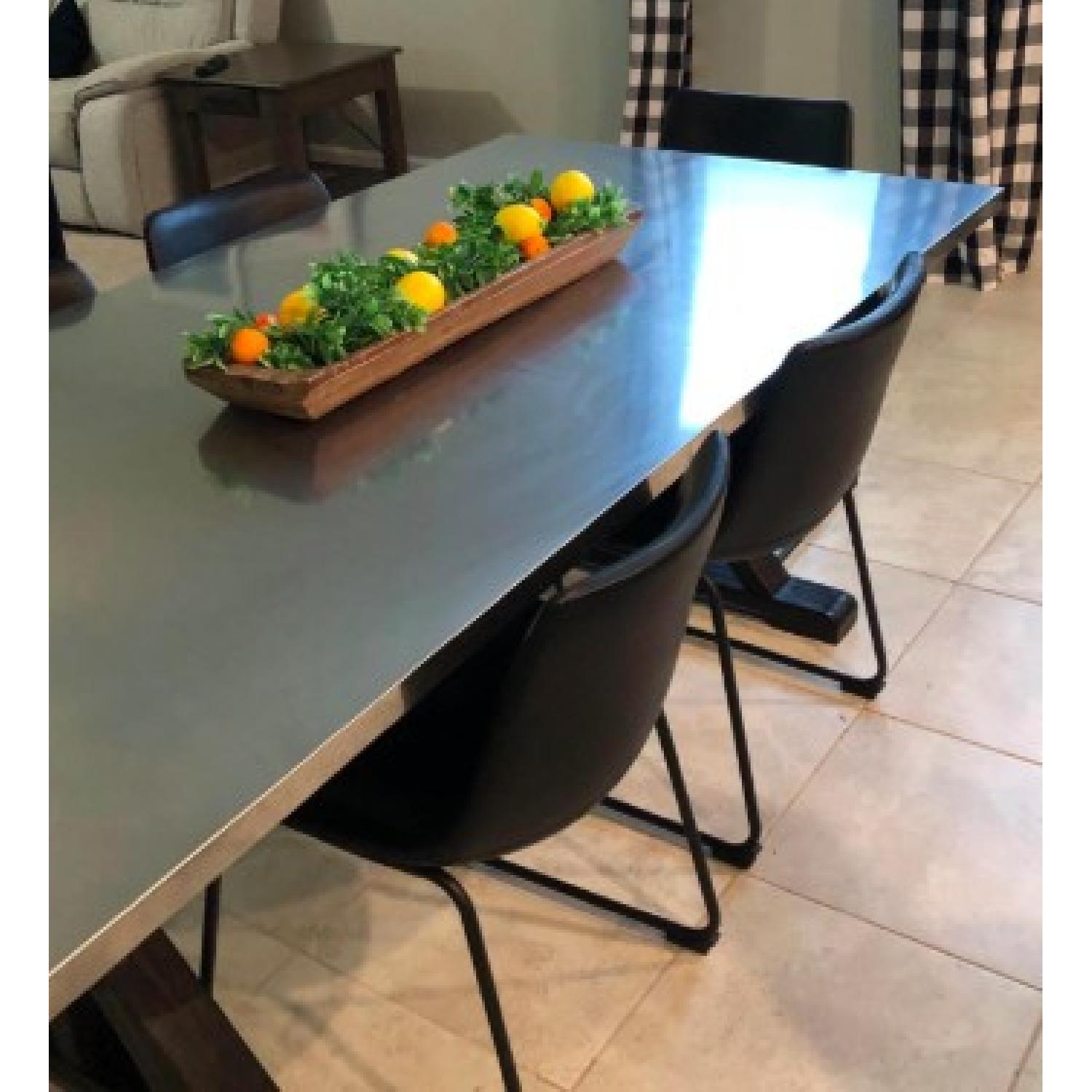 Modern Grey Faux Leather Dining Chairs - image-5