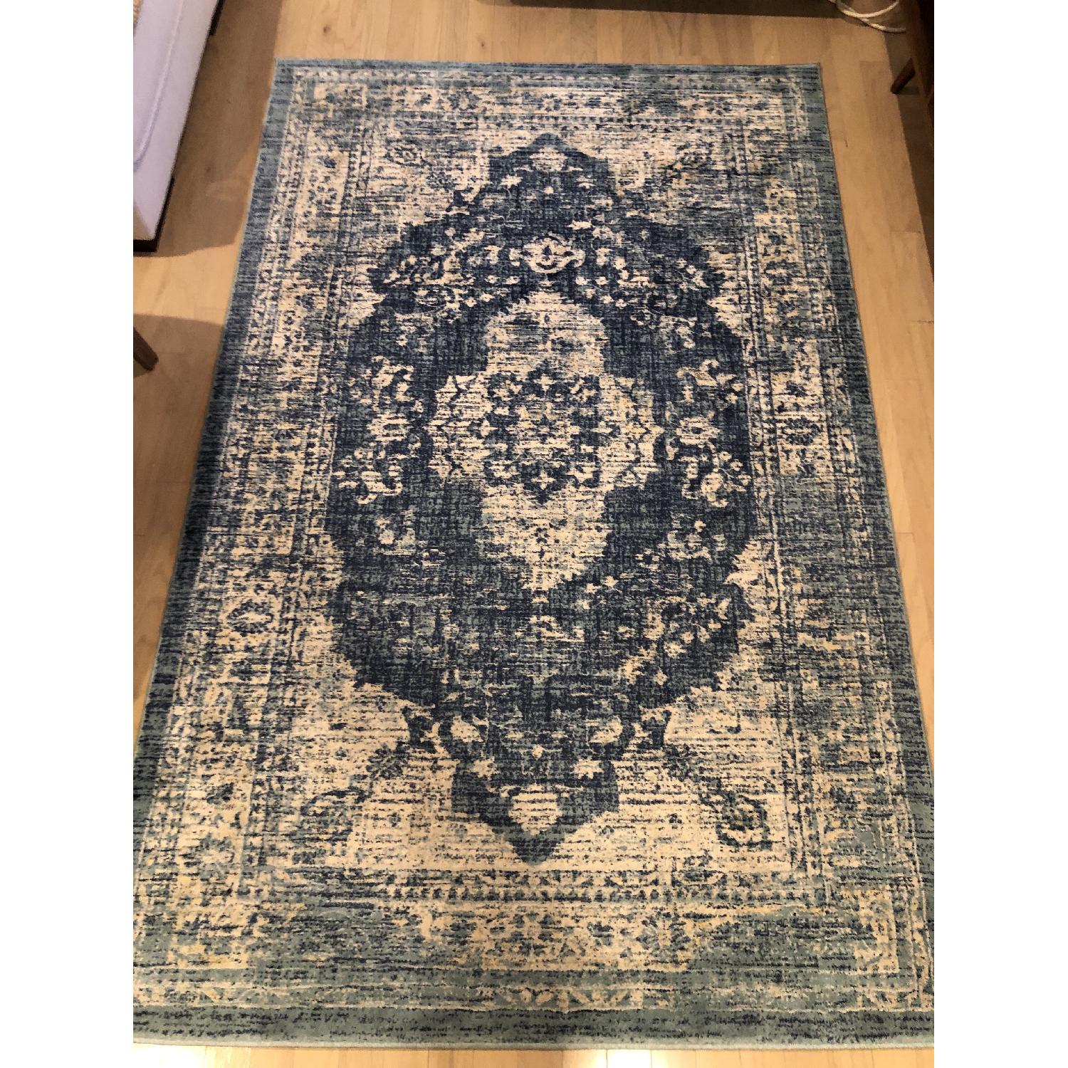 Jae Navy Blue Tibetan Area Rug AptDeco