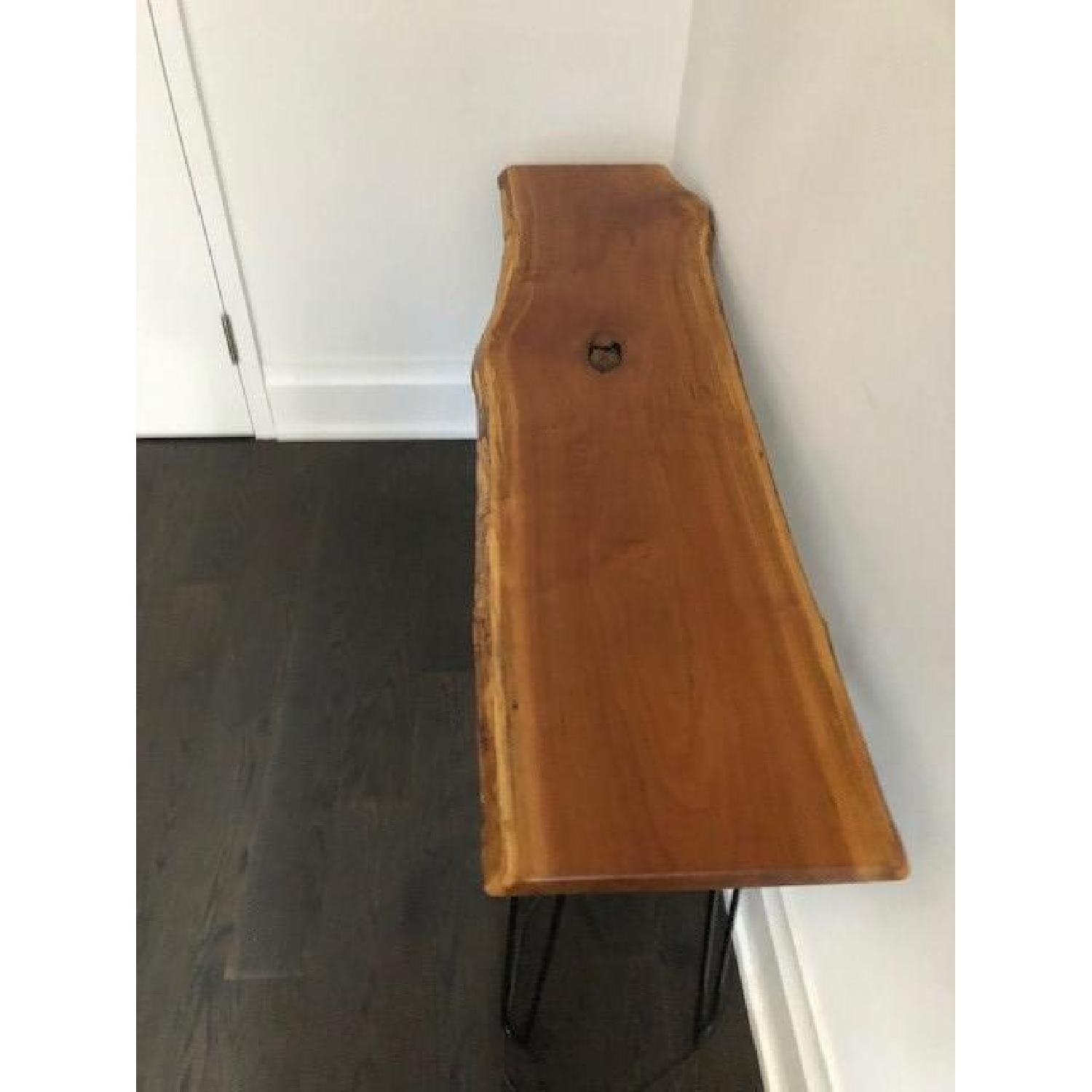 Live Edge Oak Console/Sofa/Buffet Table w / Steel Legs AptDeco