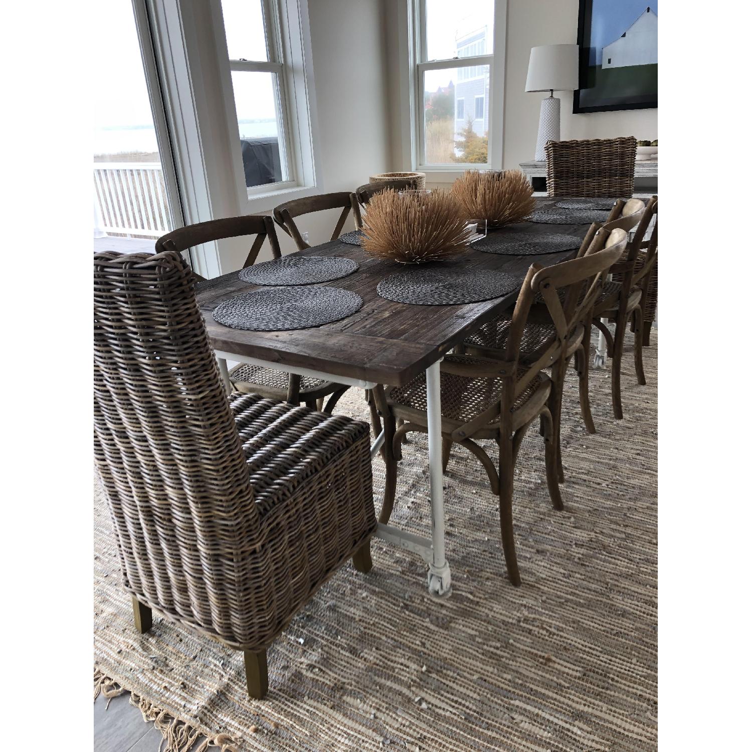 Restoration Hardware Reclaimed Wood Dining Table w/ 8 Chairs - image-1