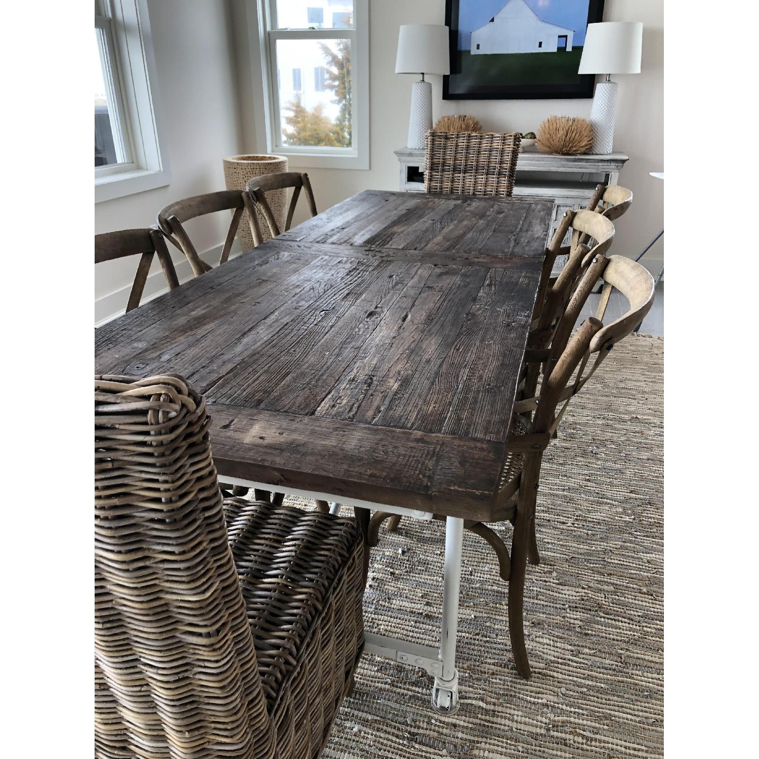 Restoration Hardware Reclaimed Wood Dining Table w/ 8 Chairs - image-4