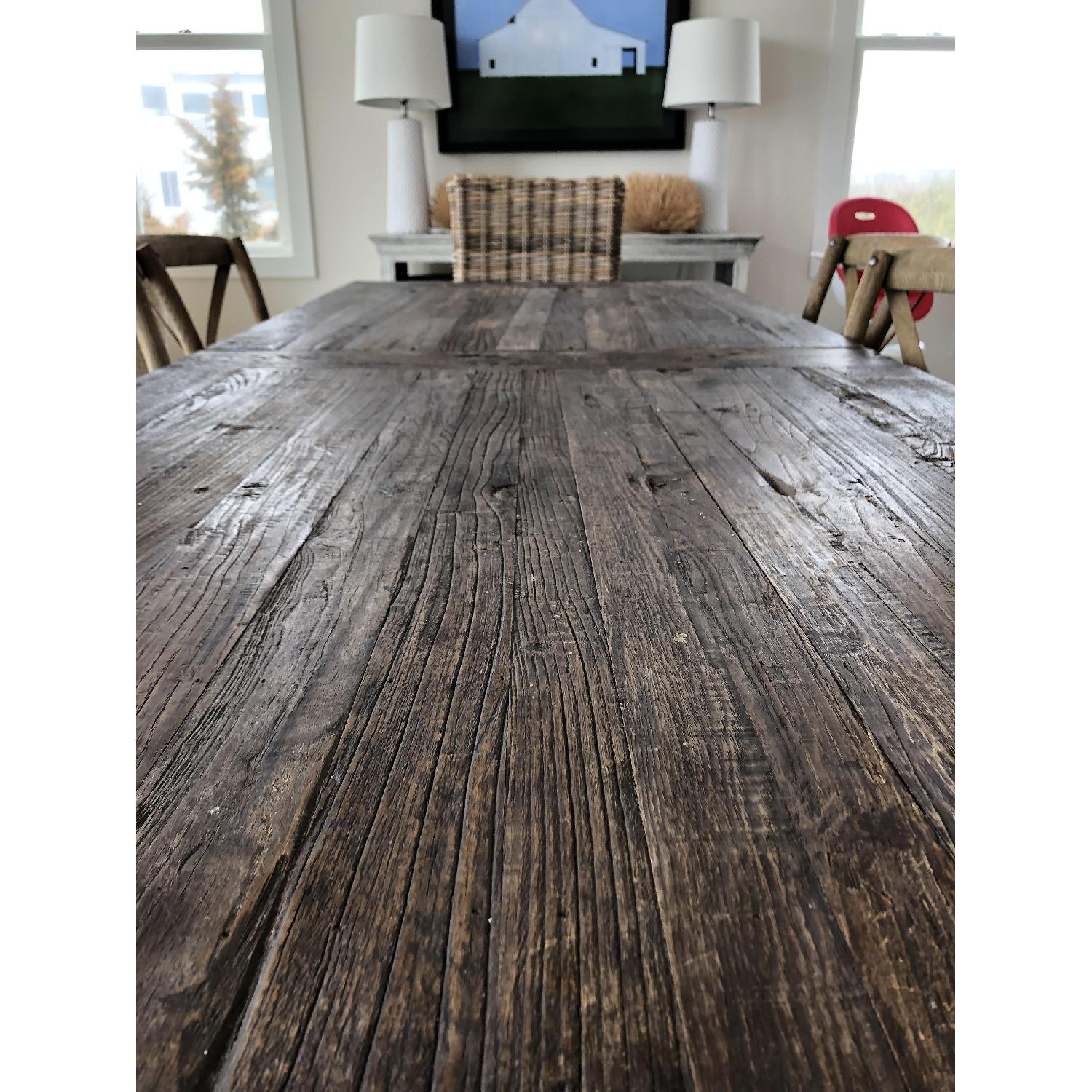 Restoration Hardware Reclaimed Wood Dining Table w/ 8 Chairs - image-8