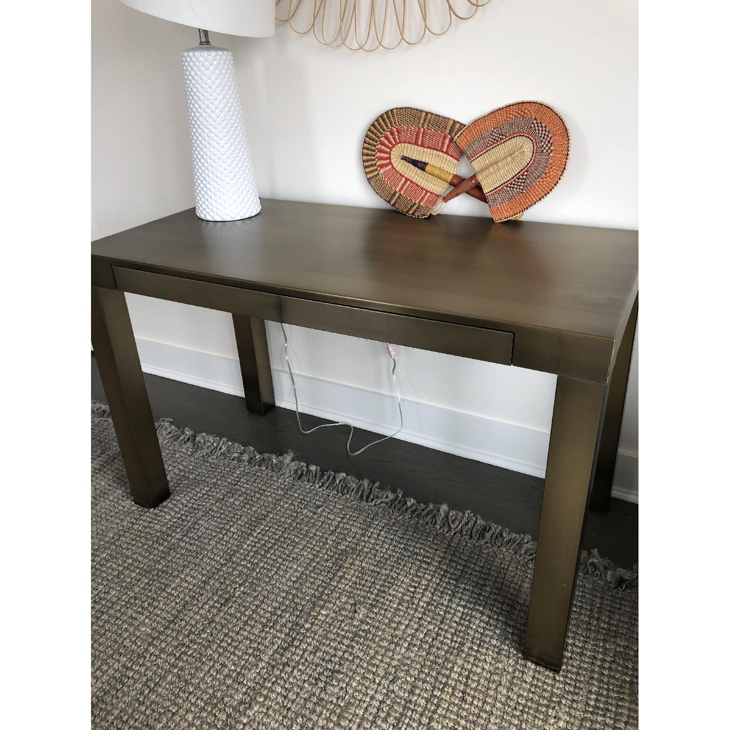 West Elm Blackened Brass Desk/Console Table - AptDeco