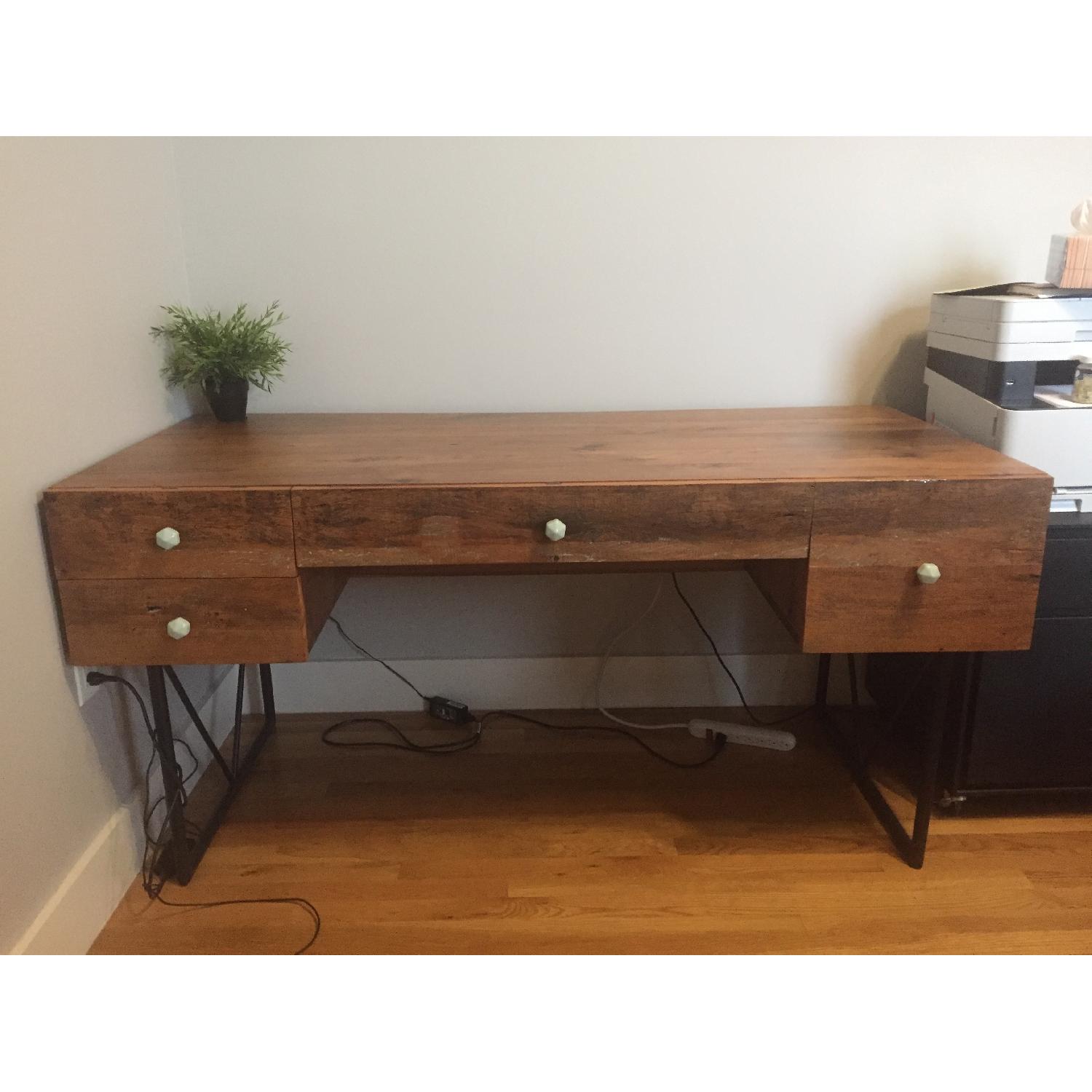Crate & Barrel Atwood Reclaimed Wood Desk AptDeco