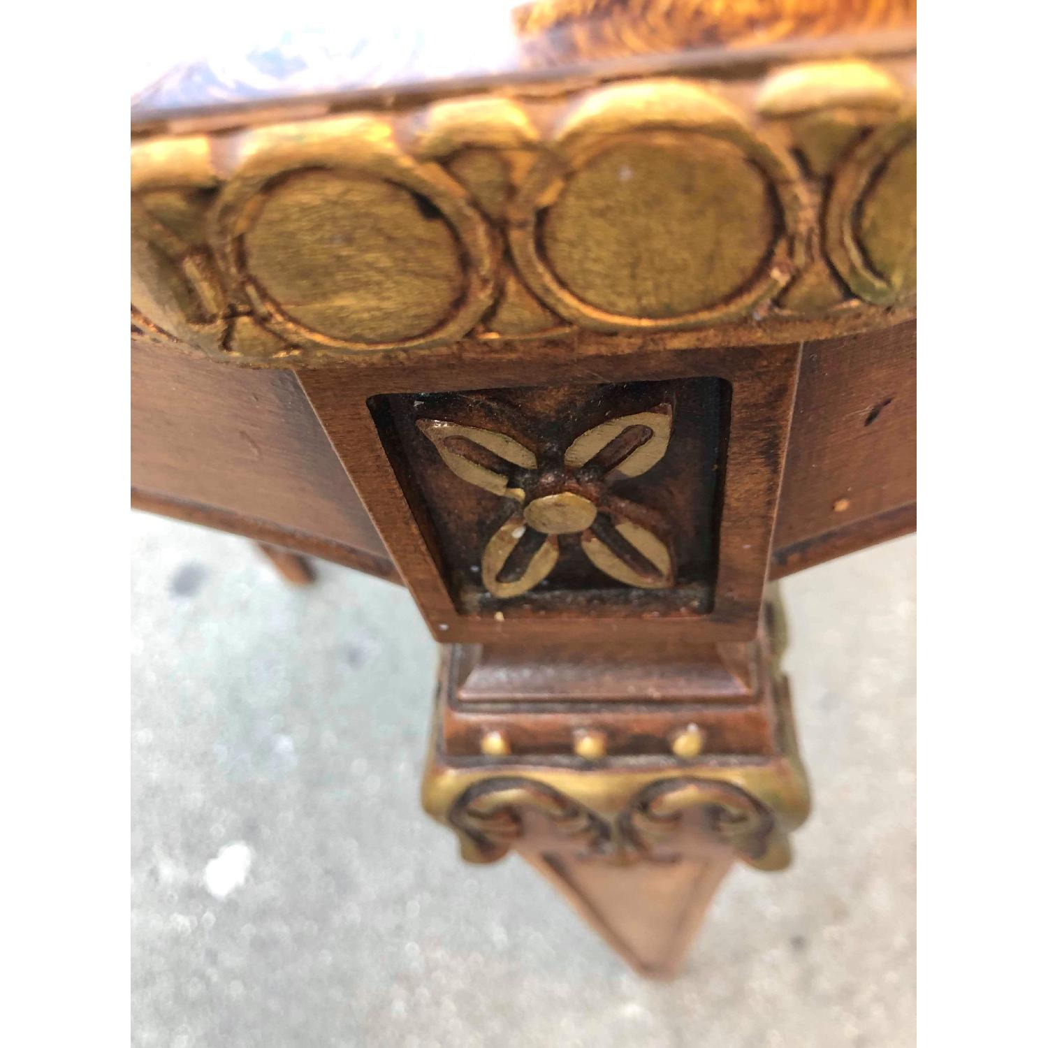 Vintage Mid Century 1960s Golden Side Table w/ Glass - image-2