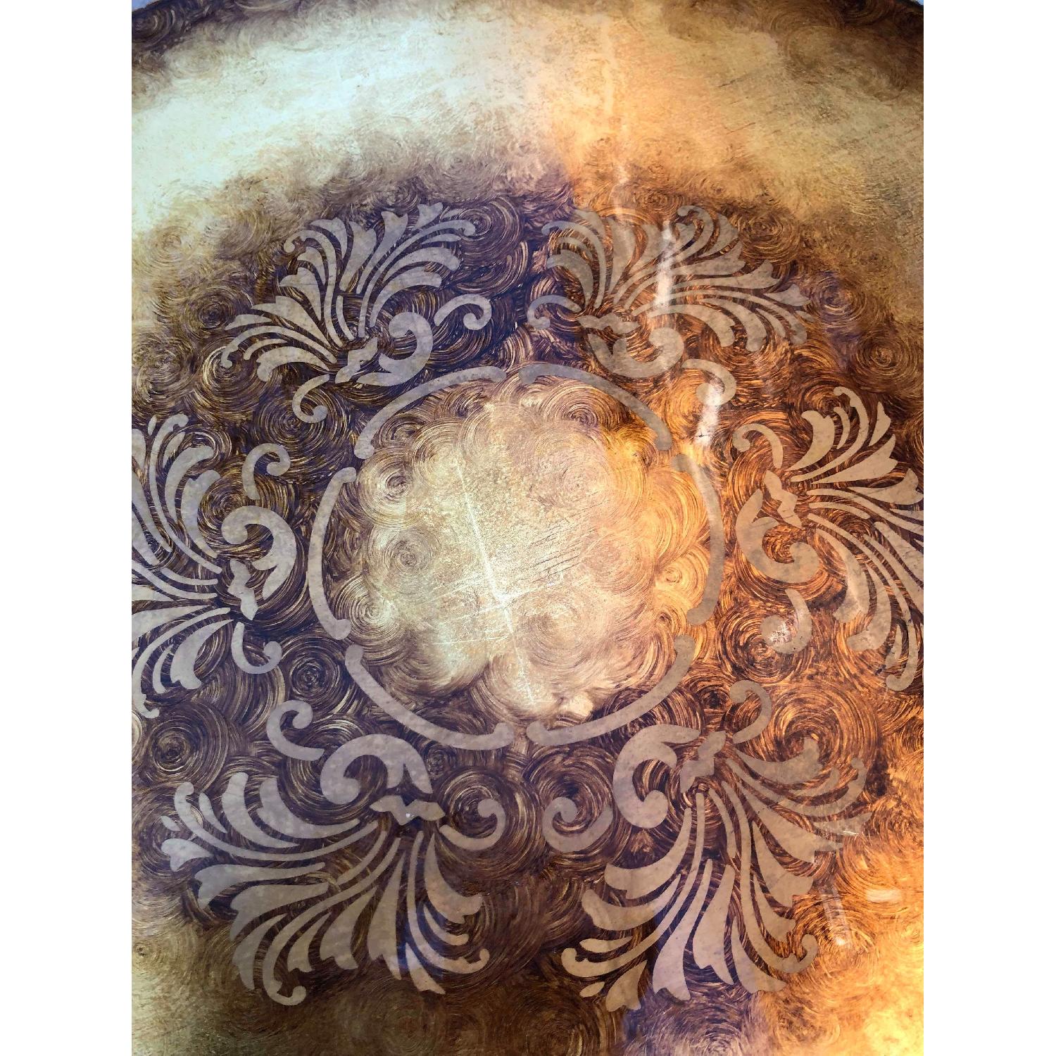 Vintage Mid Century 1960s Golden Side Table w/ Glass - image-5