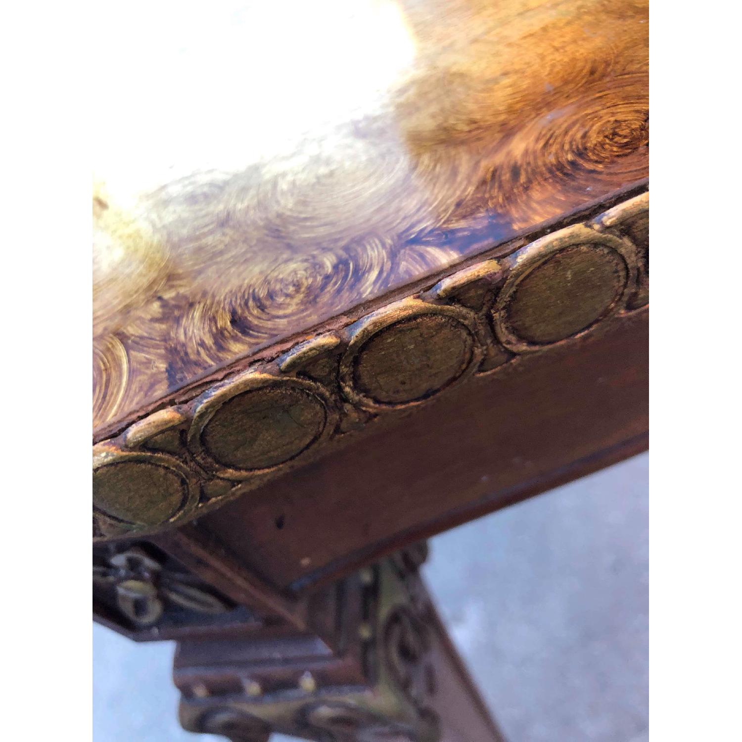 Vintage Mid Century 1960s Golden Side Table w/ Glass - image-6