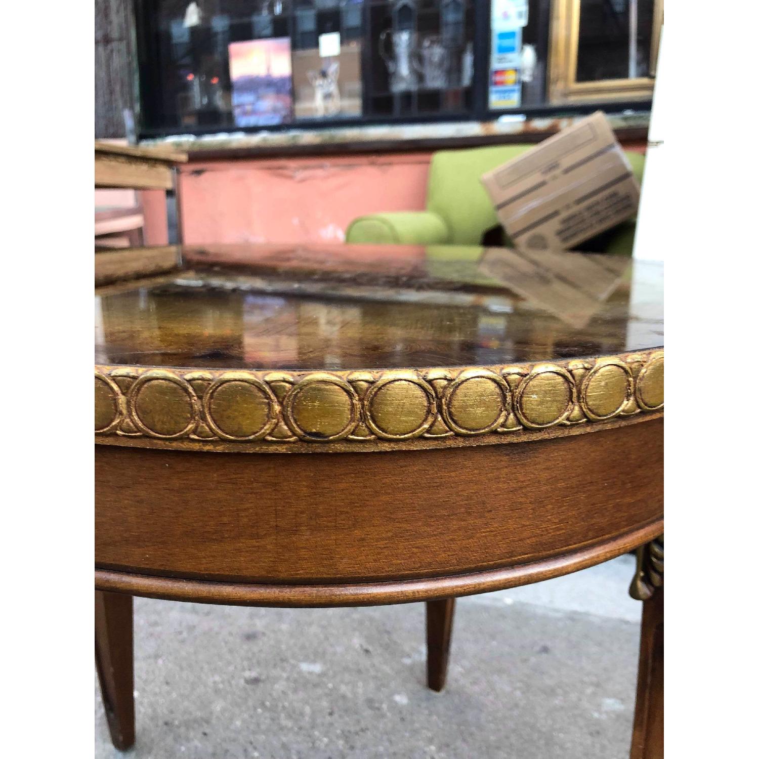 Vintage Mid Century 1960s Golden Side Table w/ Glass - image-7