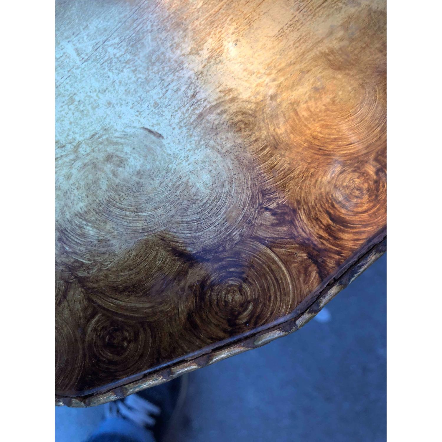 Vintage Mid Century 1960s Golden Side Table w/ Glass - image-8