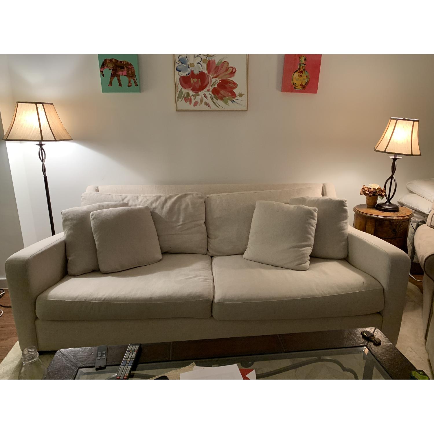 Crate & Barrel Beige Sofa - image-1