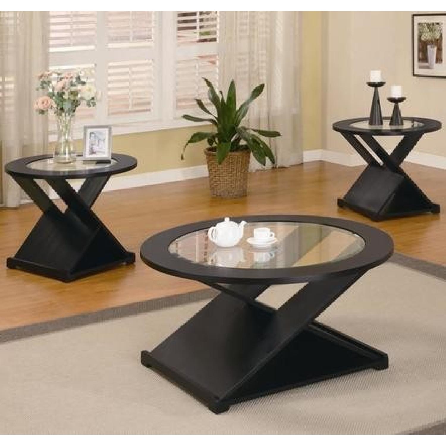 Rich Black Coffee Table + 2 End Tables AptDeco