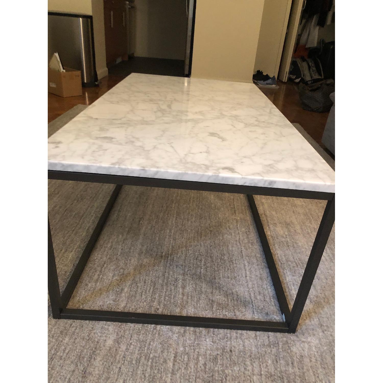 West Elm Box Frame Marble/Antique Bronze Coffee Table - image-3