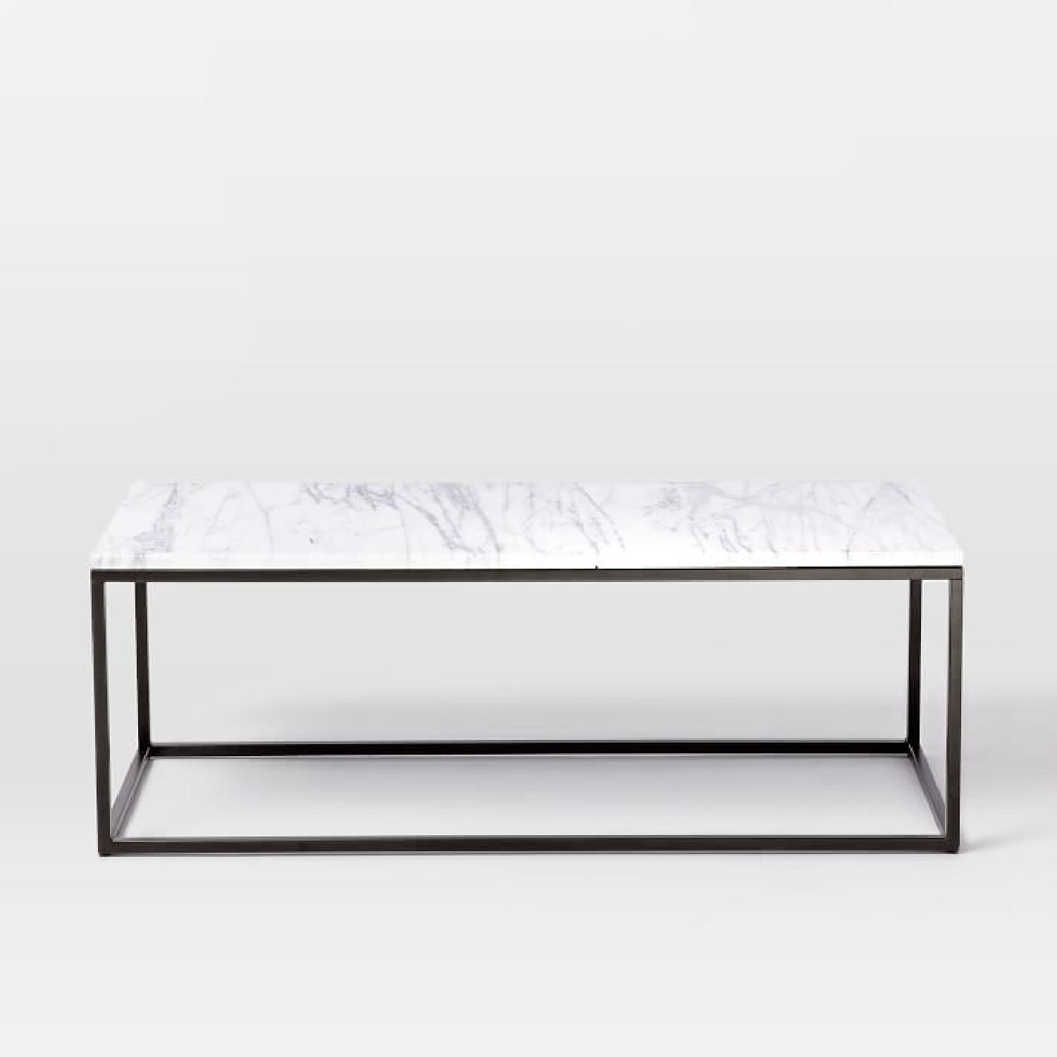West Elm Box Frame Marble/Antique Bronze Coffee Table - image-4