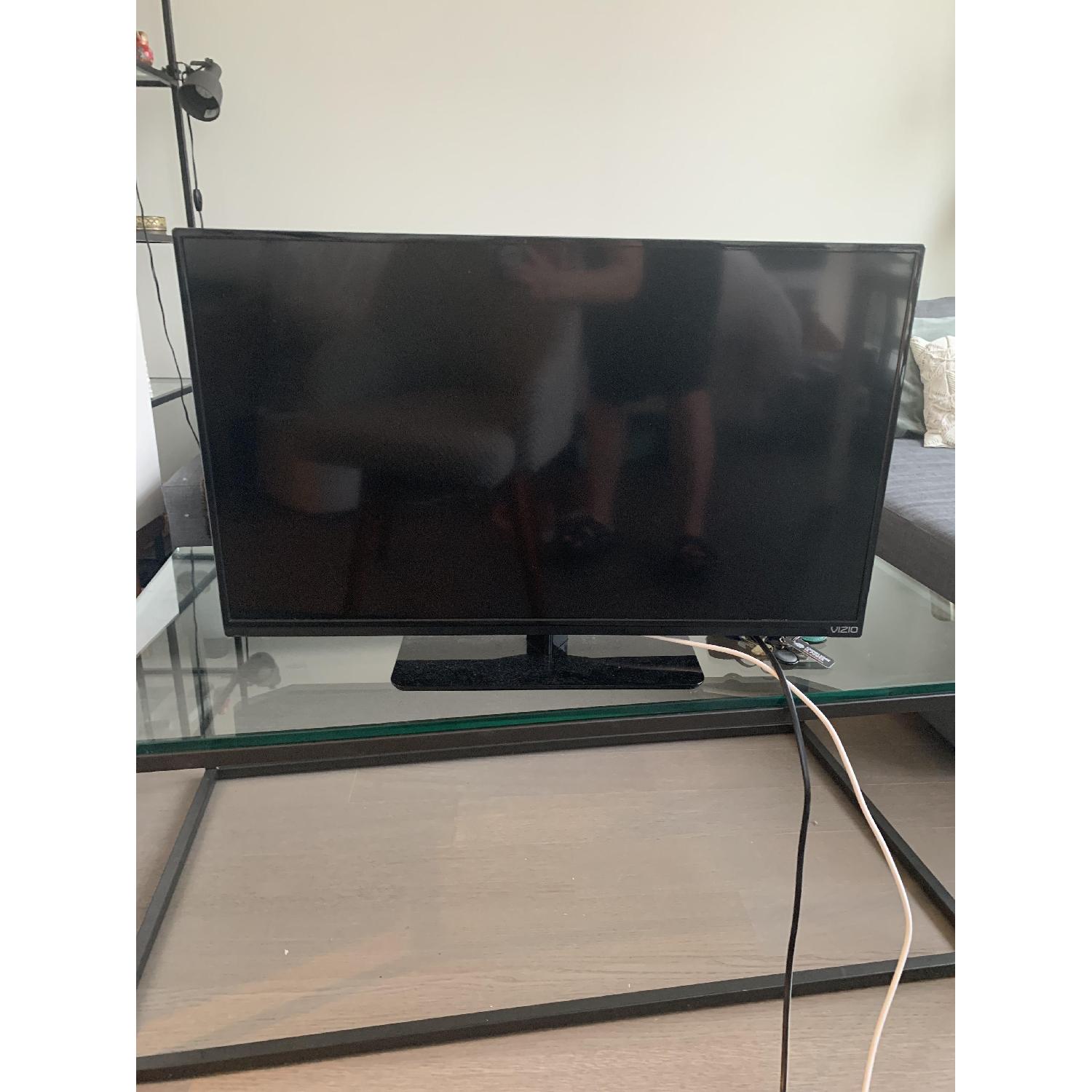 West Elm Box Frame Glass/Antique Bronze Coffee Table - image-3