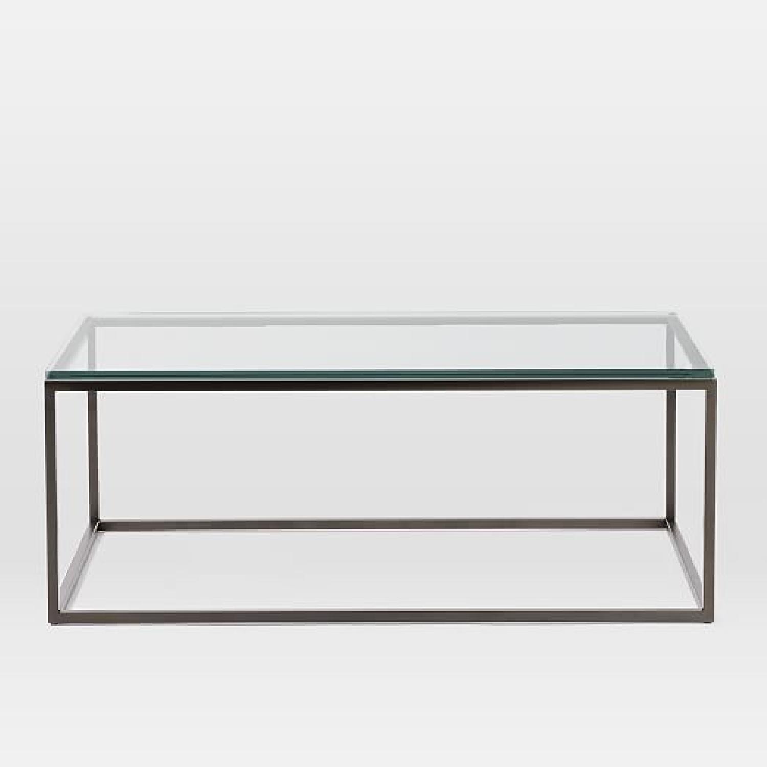 West Elm Box Frame Glass/Antique Bronze Coffee Table - image-4