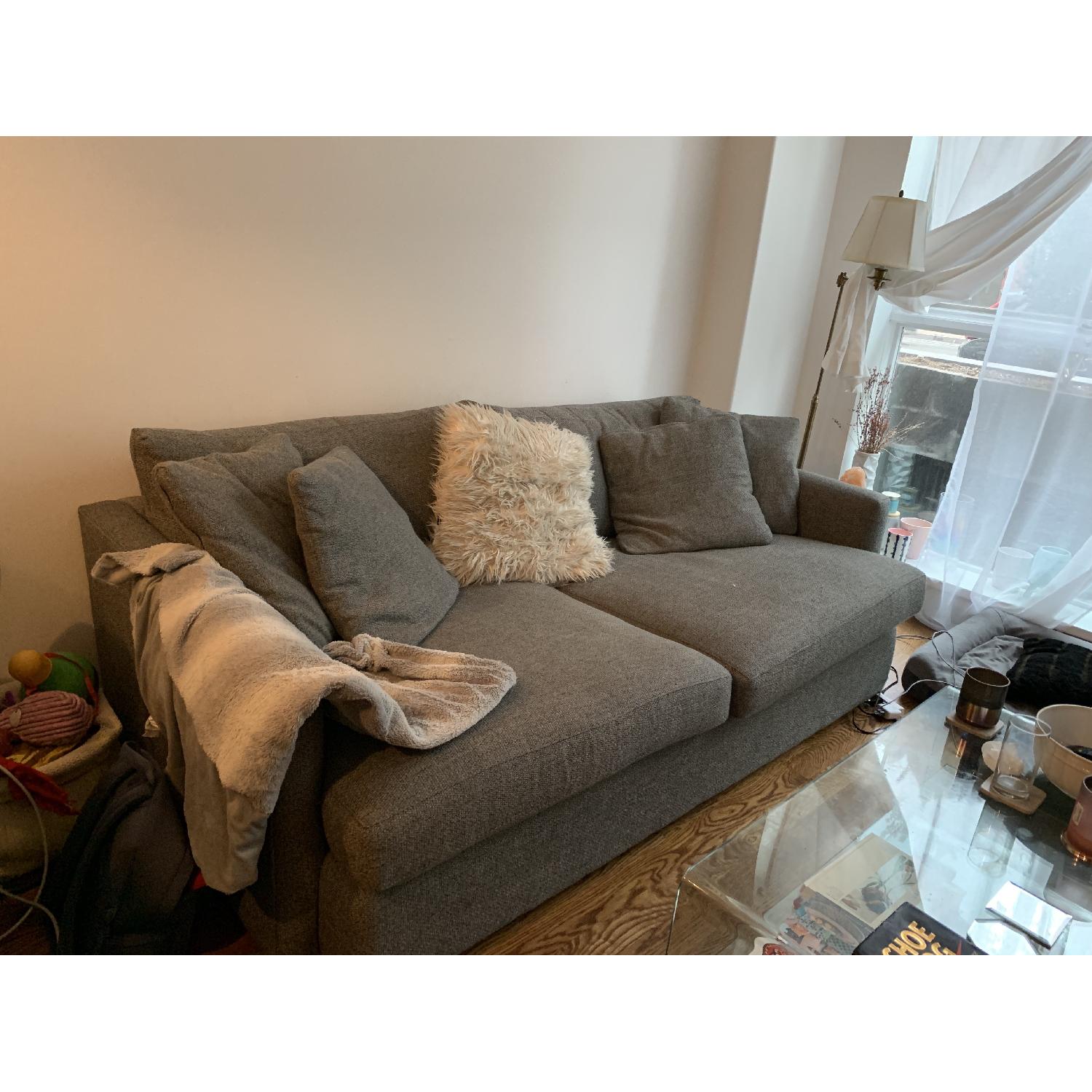 Crate & Barrel Lounge II Sofa in Taft Steel - image-2