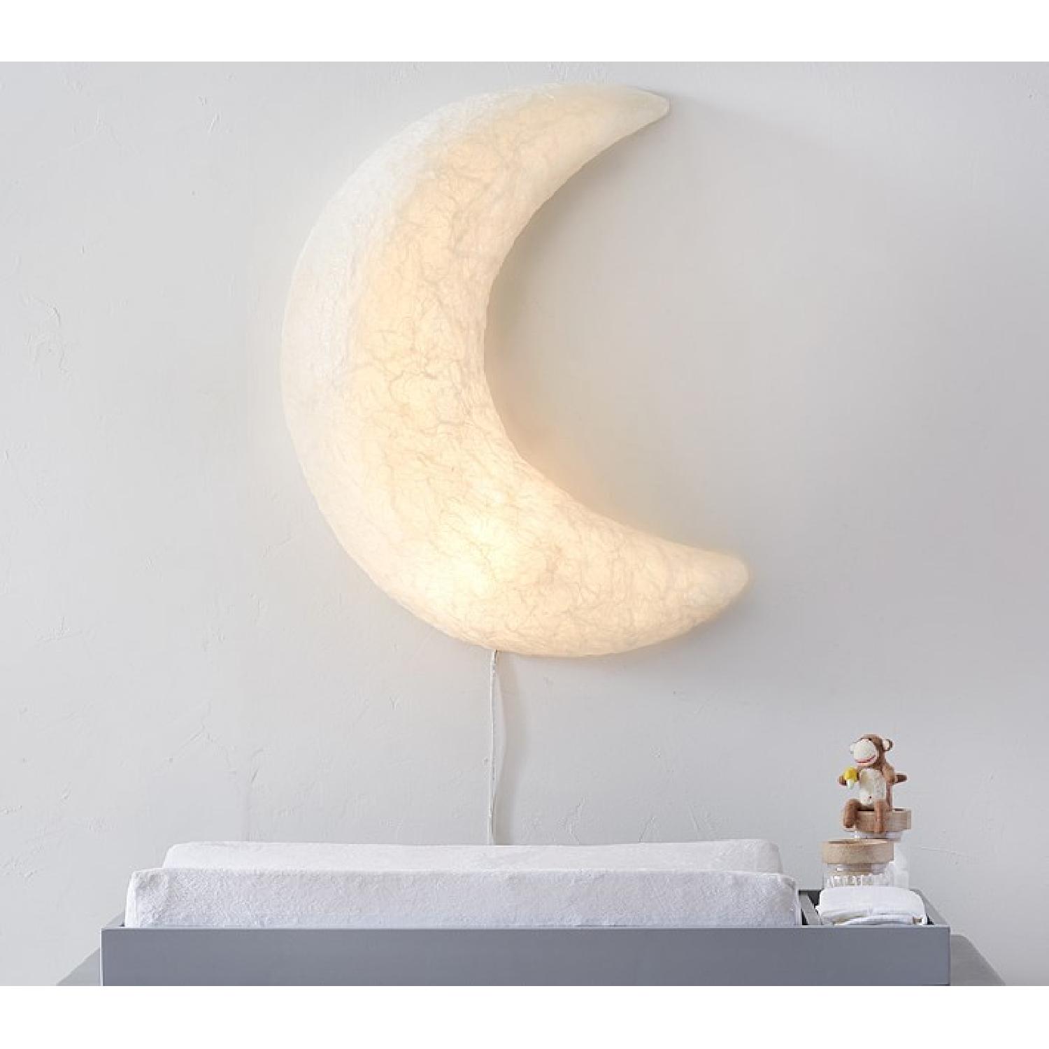 Pottery Barn Paper Mache Moon Wall Light - image-3