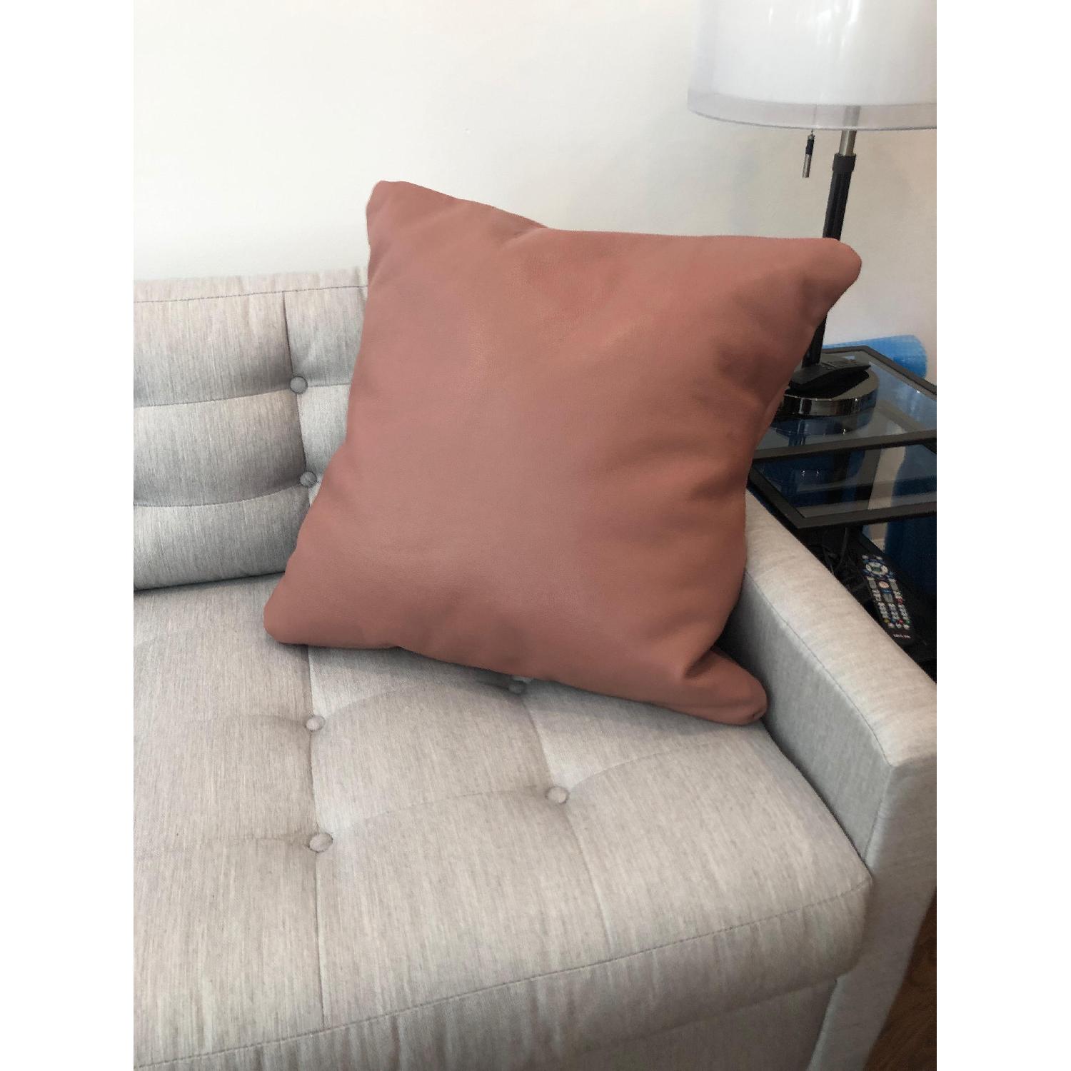 Cold Picnic Blue & Pink Leather Pillows - image-1