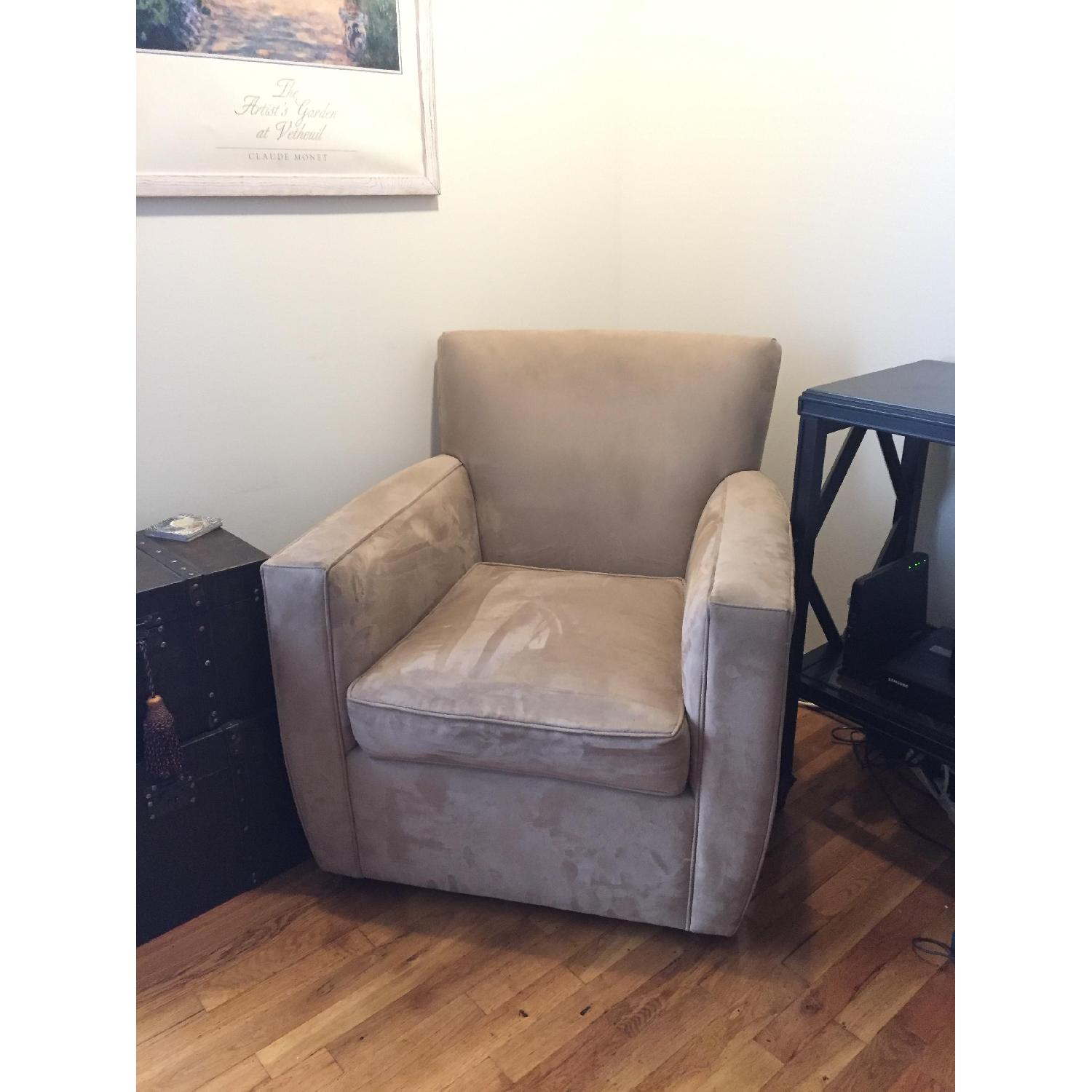 Crate & Barrel Talia Swivel Chairs AptDeco