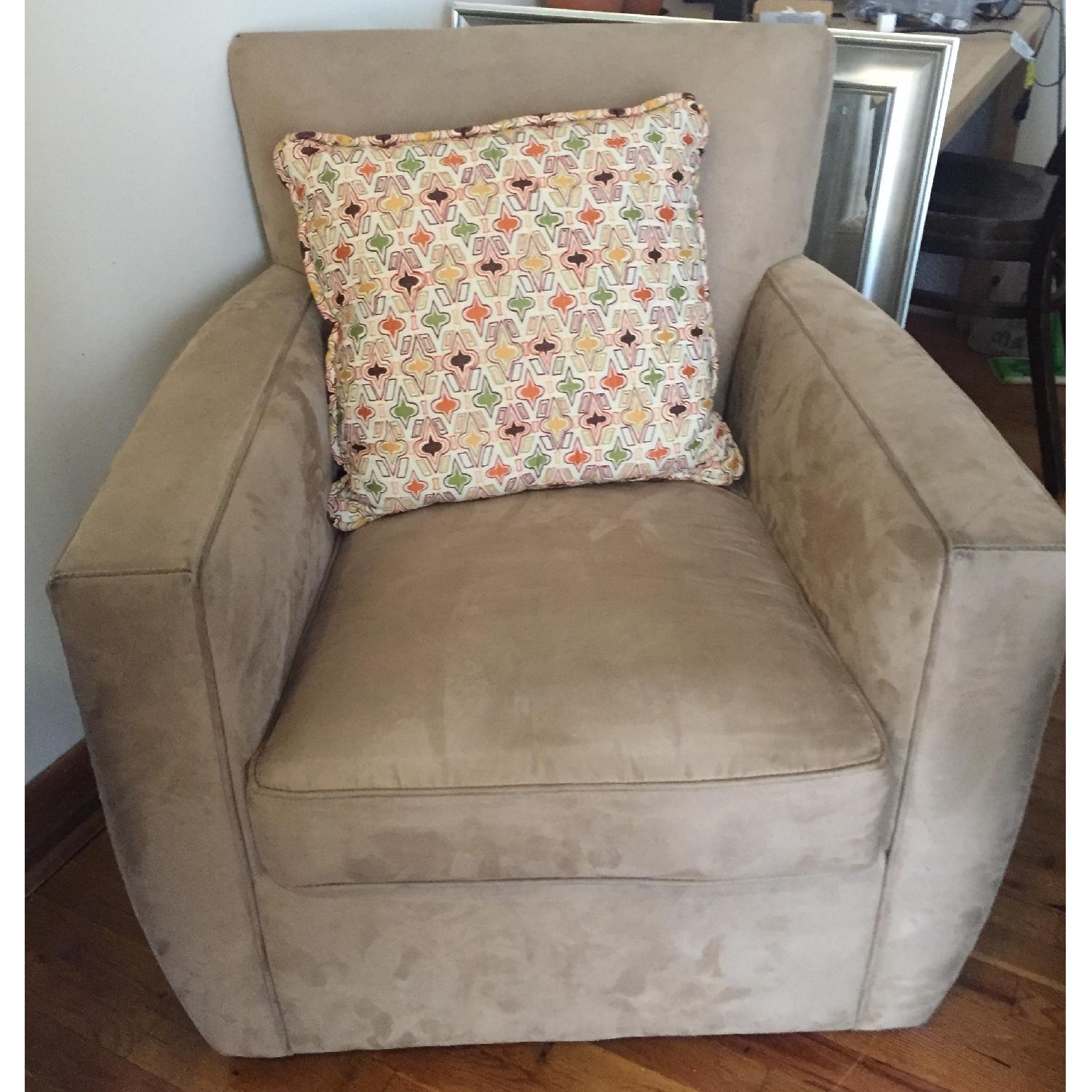 Crate & Barrel Talia Swivel Chairs AptDeco