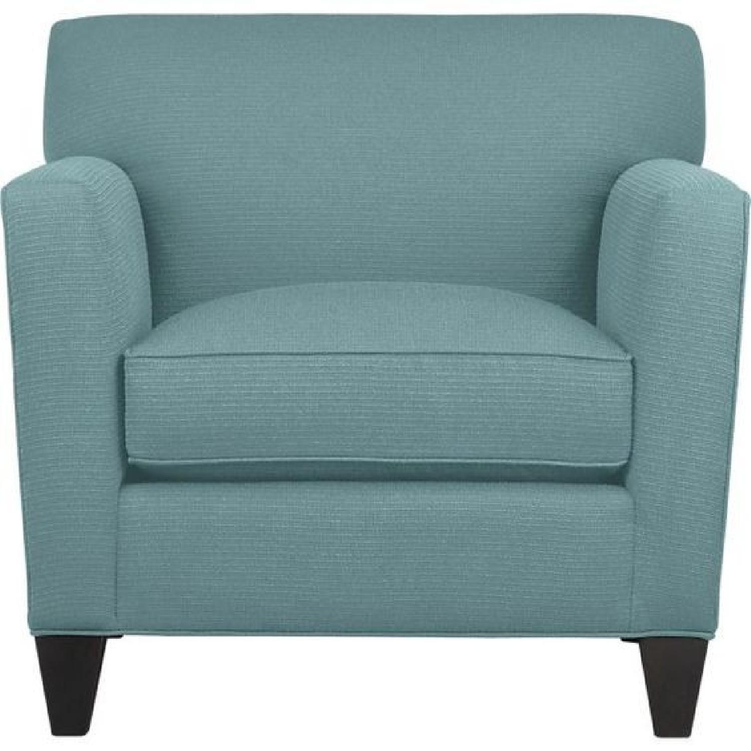 Crate Barrel Aquamarine Accent Chairs AptDeco crate-barrel-aquamarine-accent-chairs-aptdeco