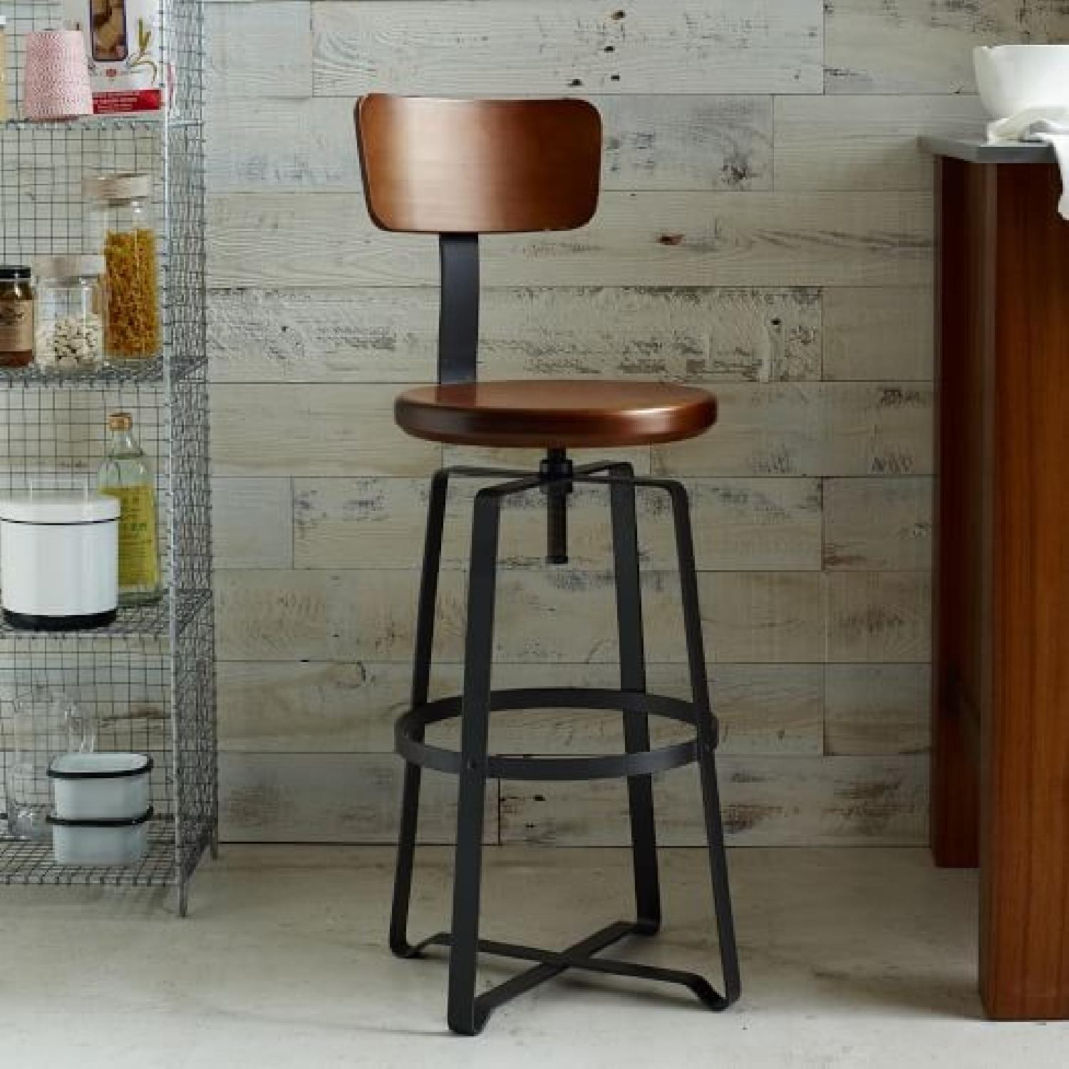 West Elm Adjustable Industrial Swivel Stools - image-3