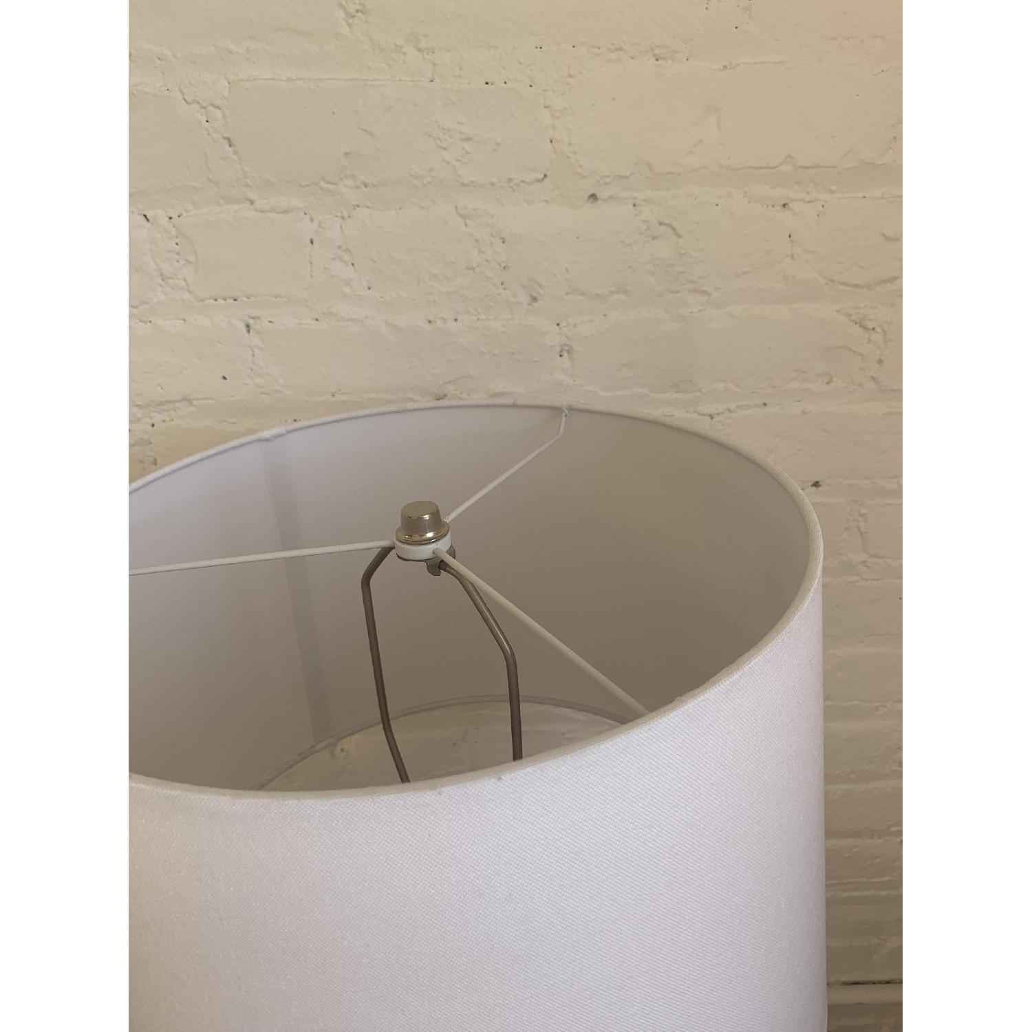 Mid-Century Modern Wood & Silver Table Lamp - image-2