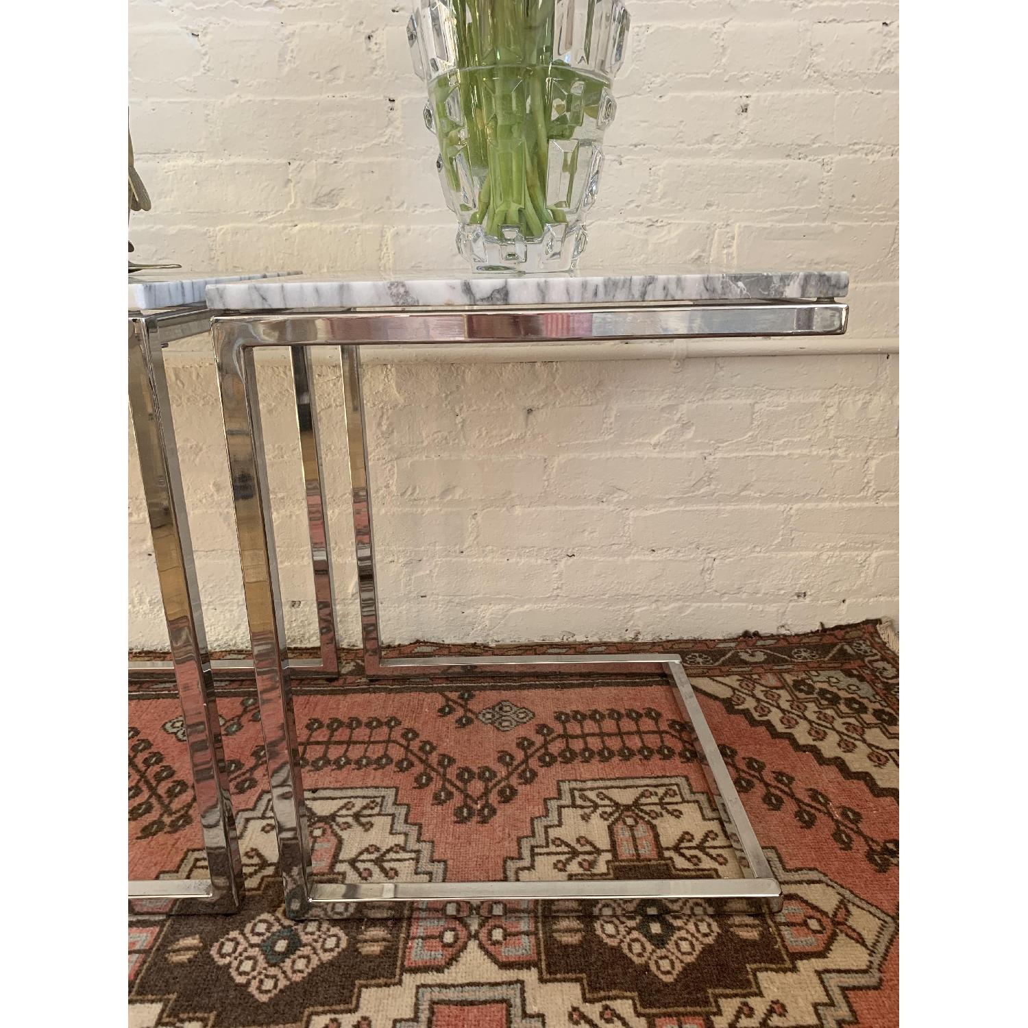 CB2 Marble & Chrome Side Tables - image-2
