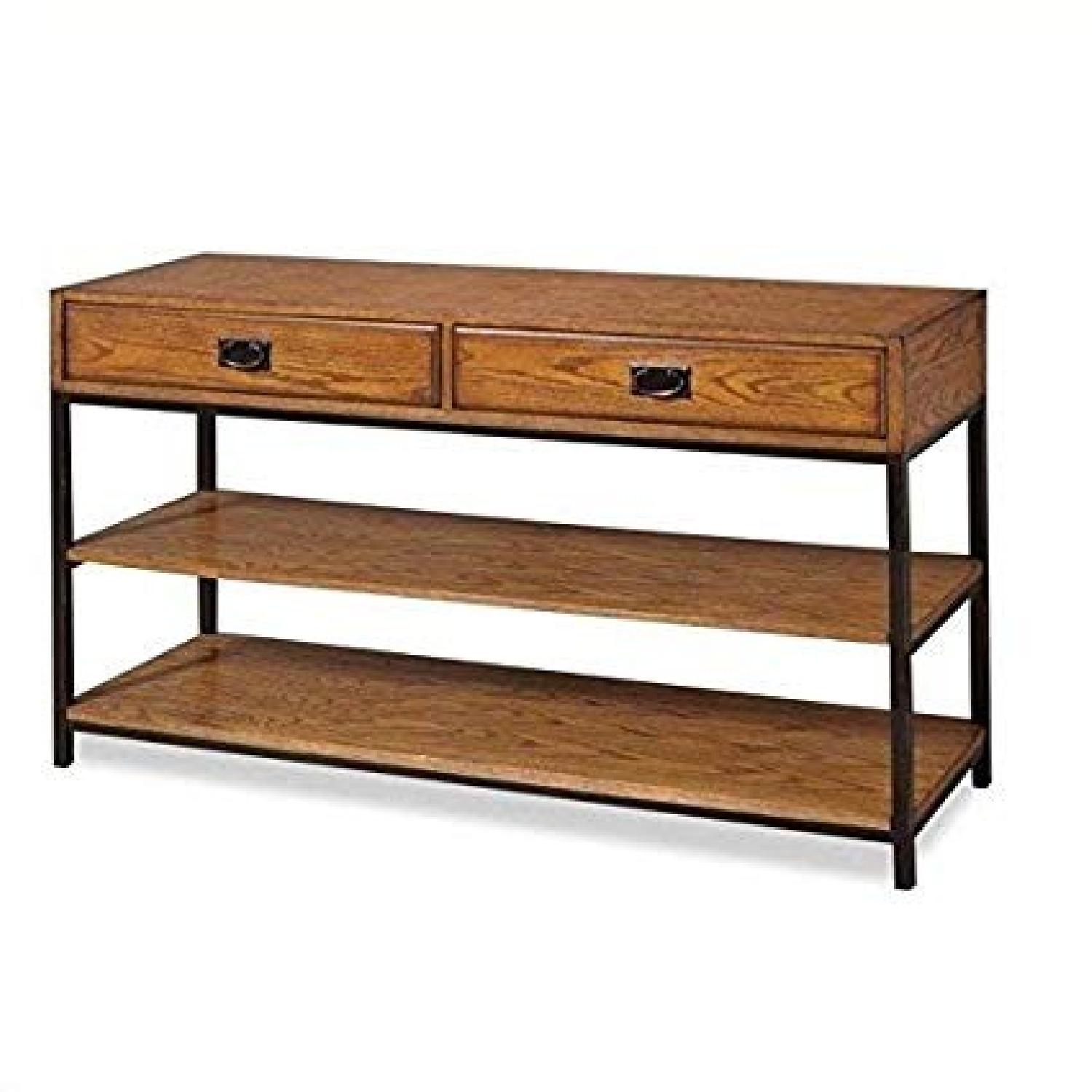 Homestyles Distressed Oak Media Console - image-0
