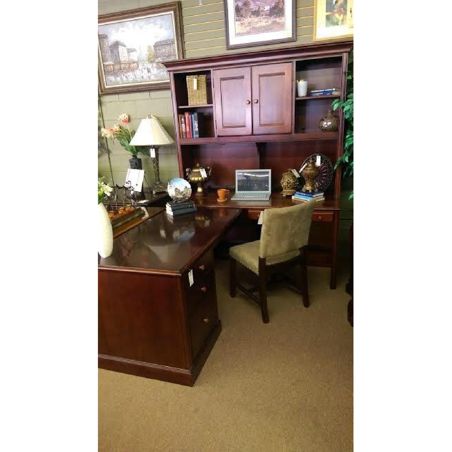 Ethan Allen Wood Desk & Chair AptDeco