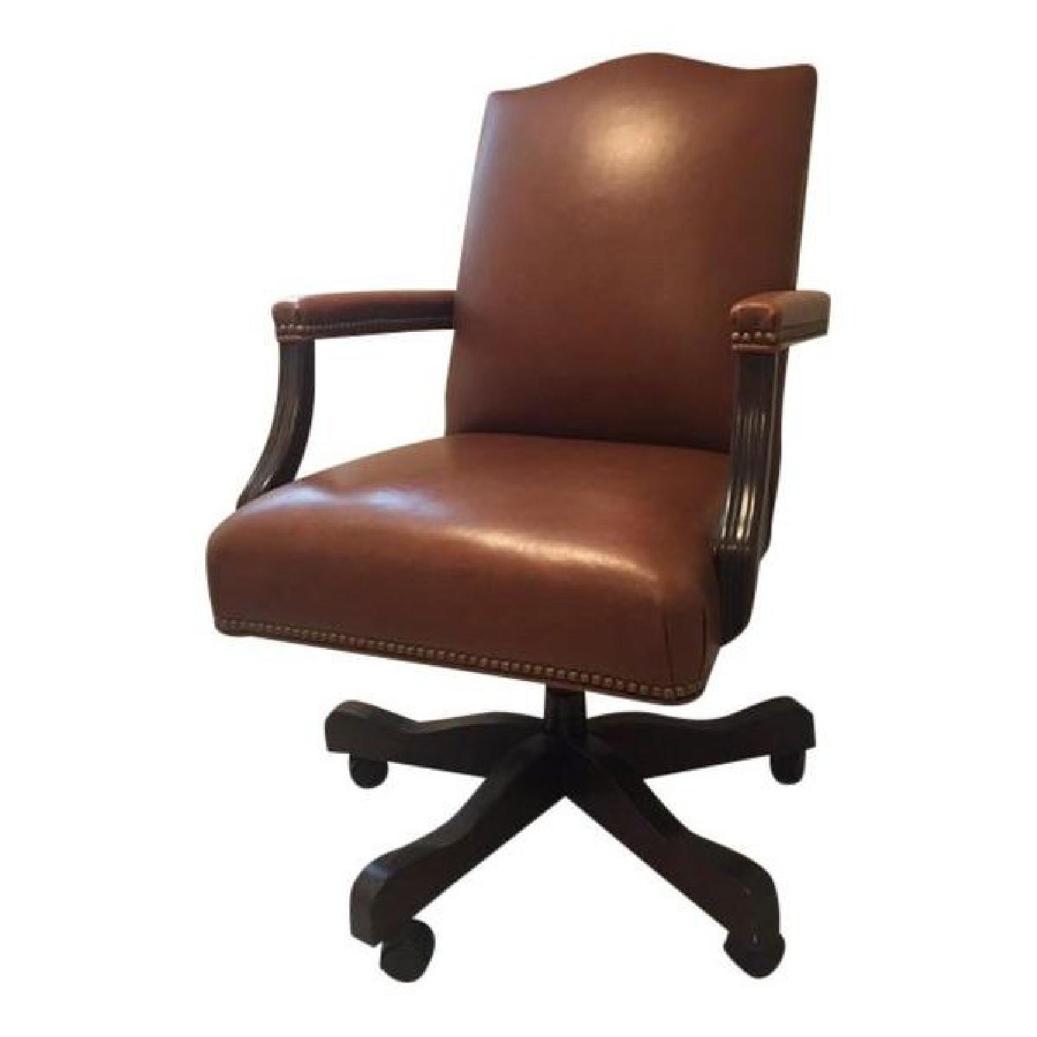 Ethan Allen Wood Desk & Chair AptDeco