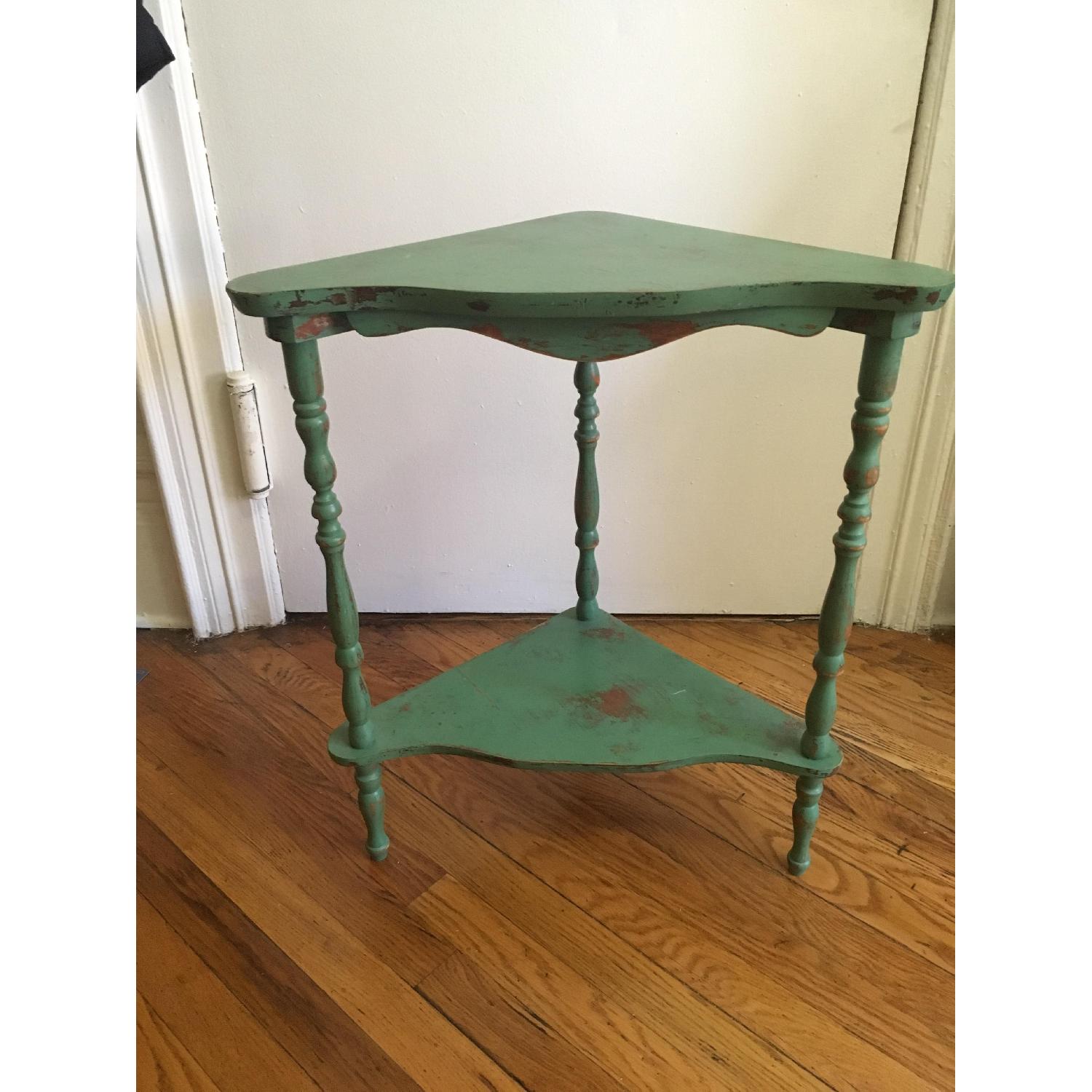 Shabby Chic Green Corner Table - image-1