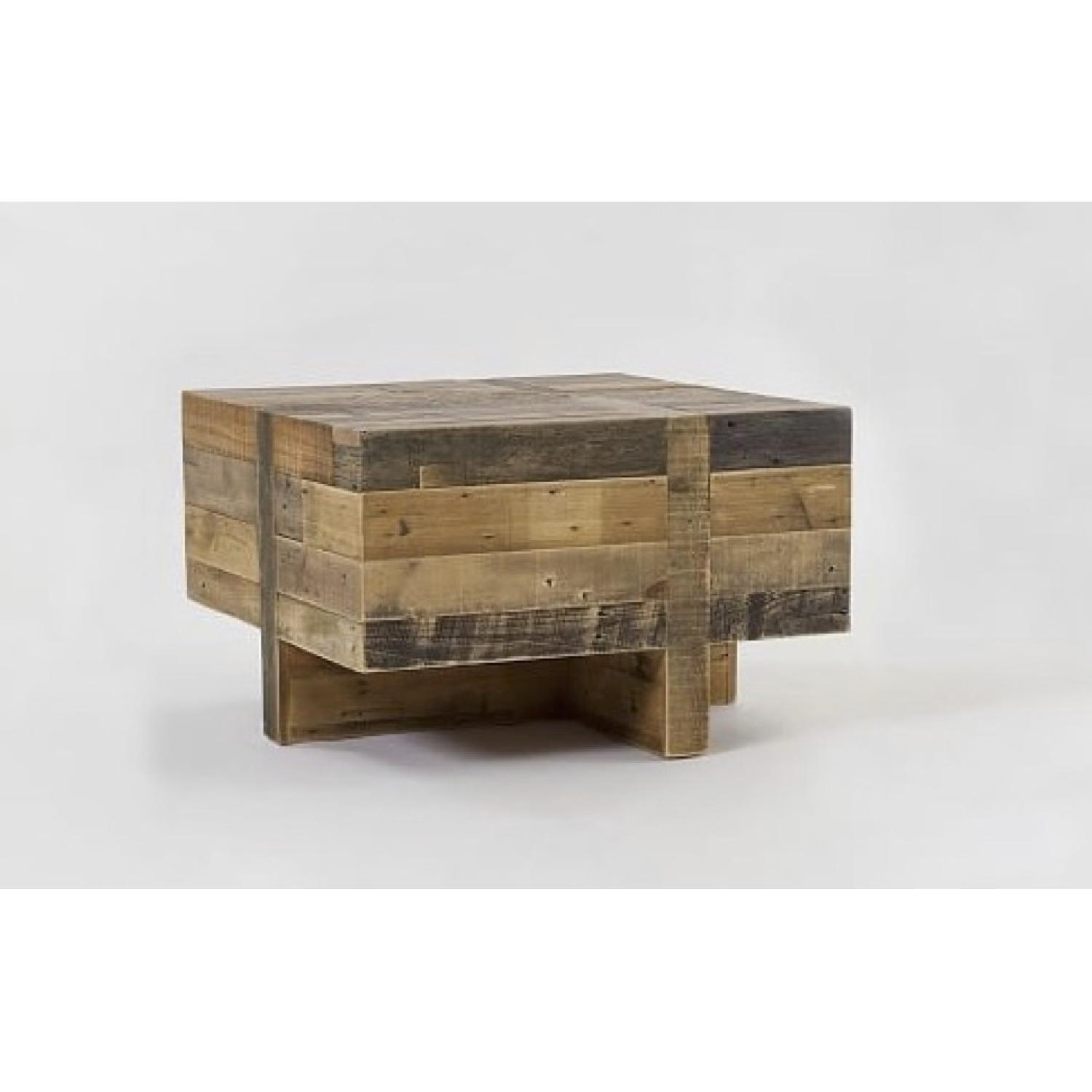 West Elm Reclaimed Wood Block Side/Coffee Table - image-1