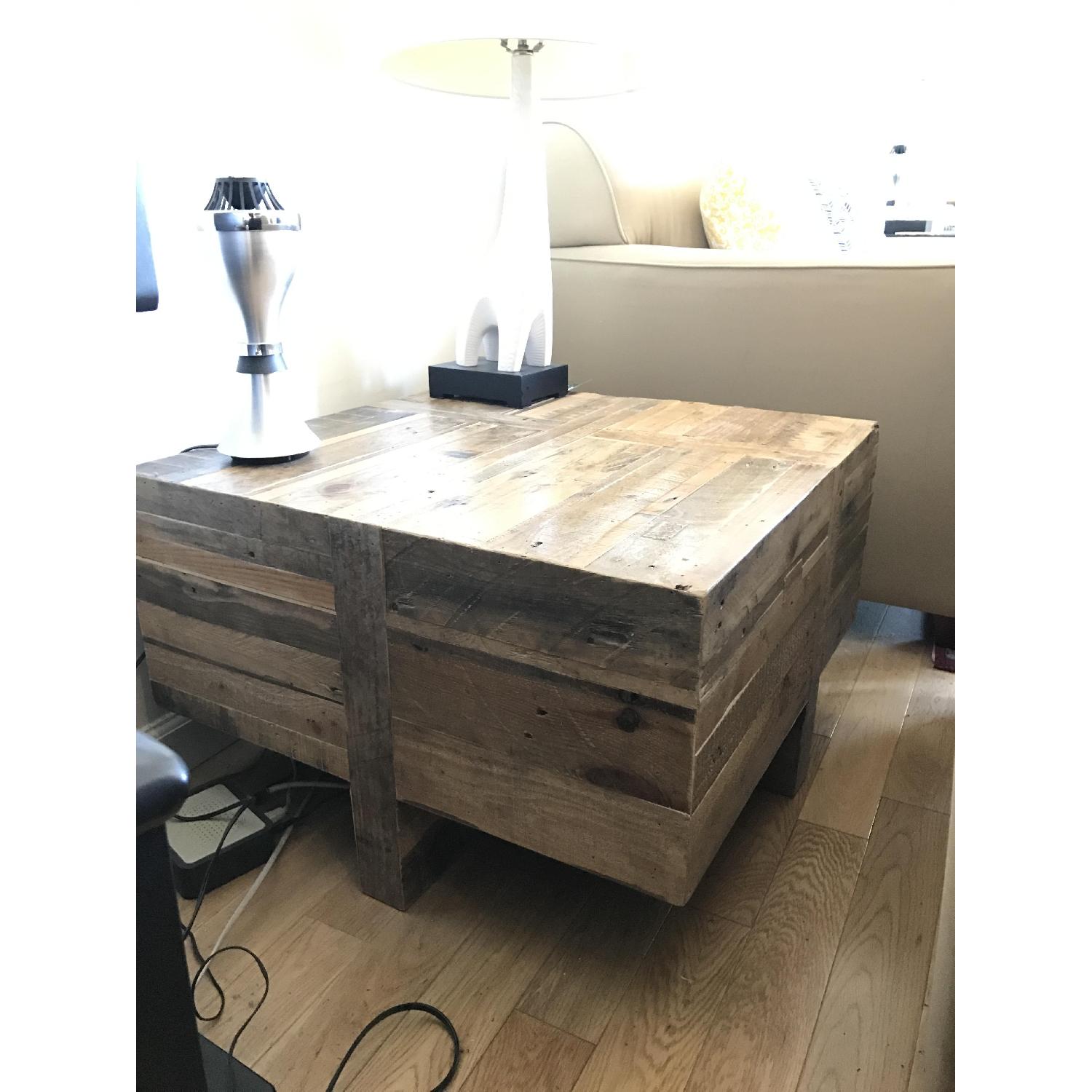 West Elm Reclaimed Wood Block Side/Coffee Table - image-2