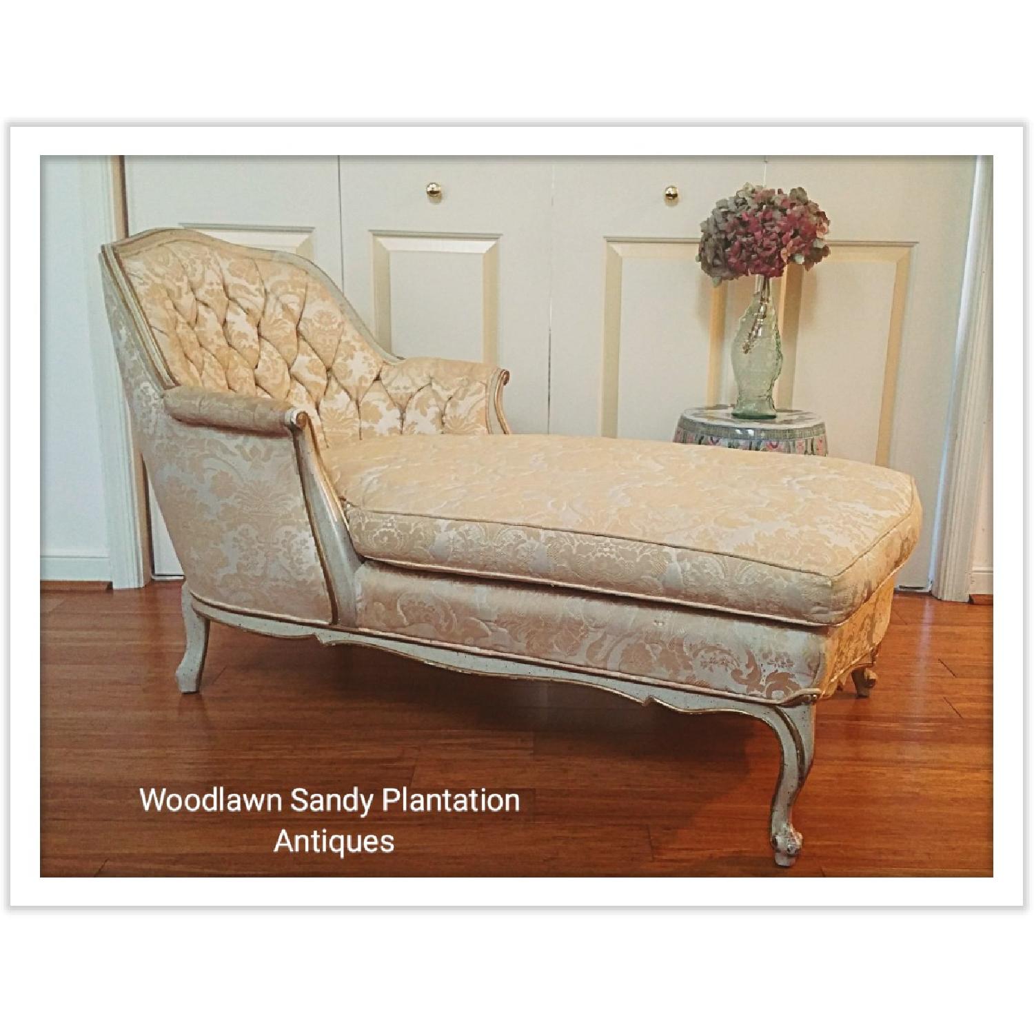 French Provincial Tufted Chaise Lounge - image-2