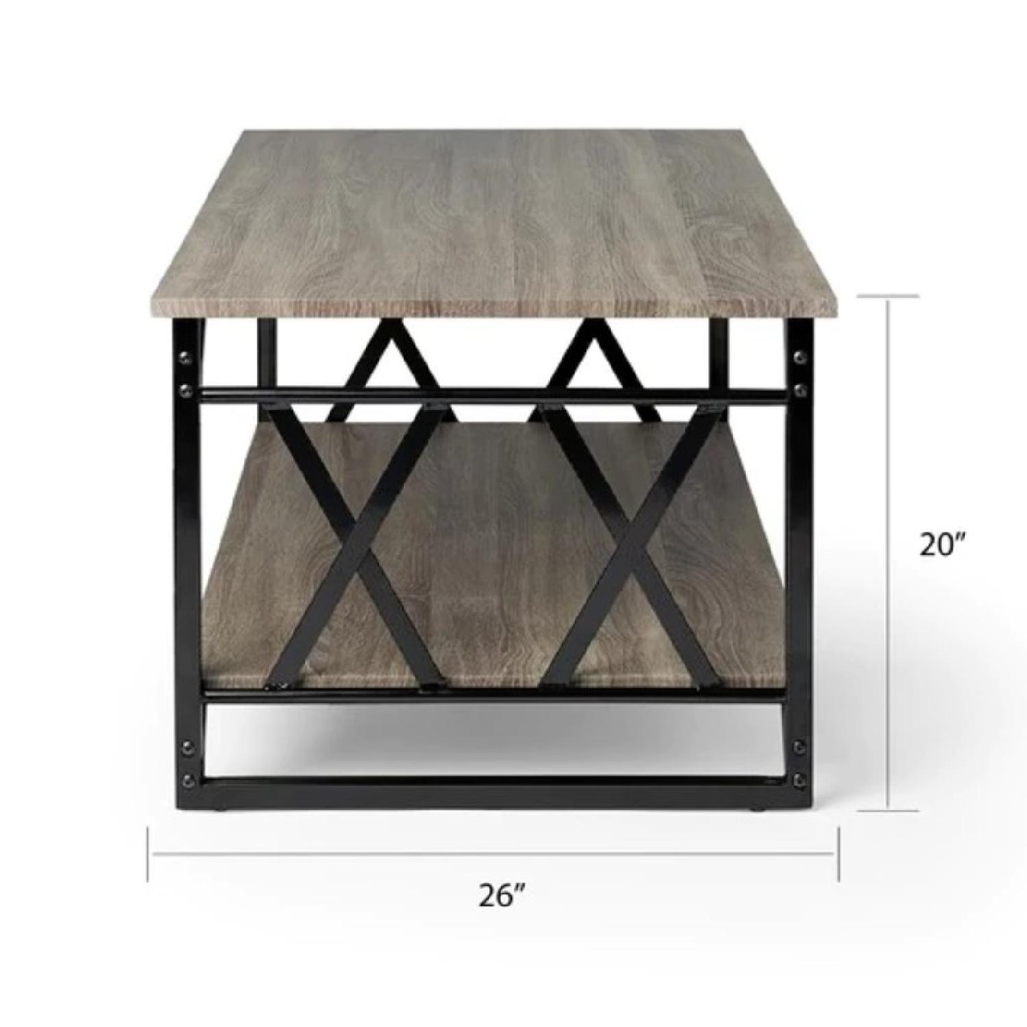 Simple Living Seneca Reclaimed Grey Double X Design Coffee Table - image-1