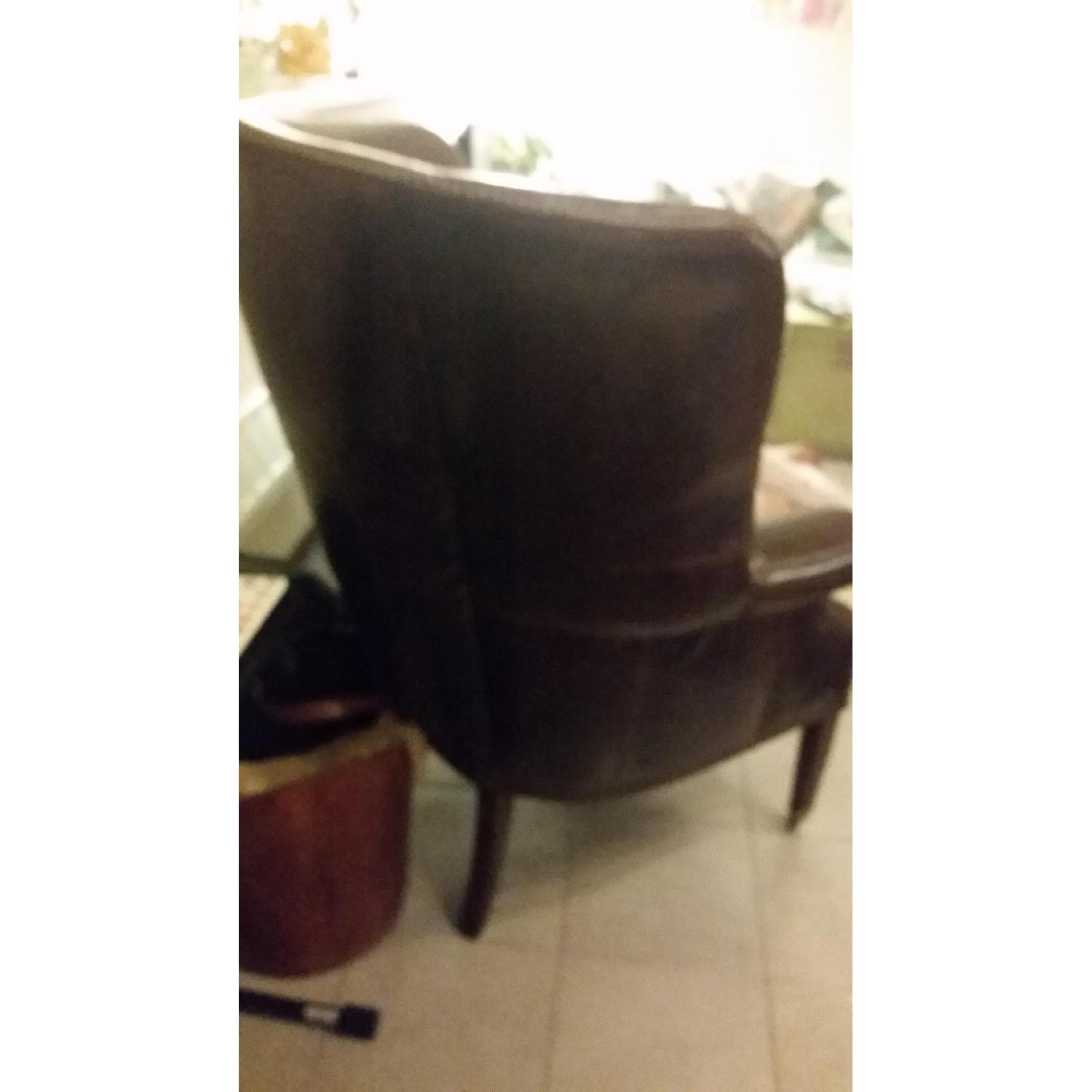 Drexel Heritage Leather Wingback Chair - image-4