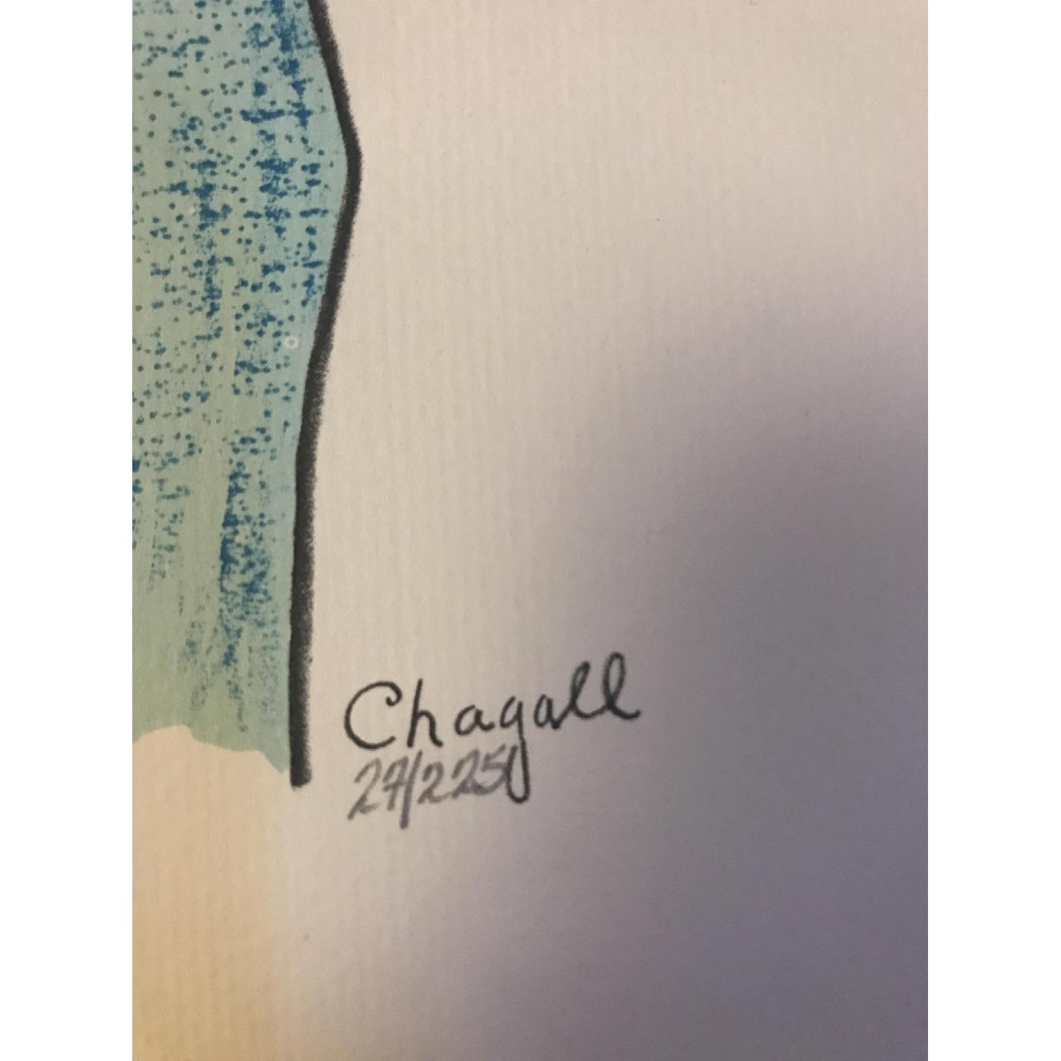 Signed & Numbered Chagall Lithograph - Blue Clown - image-2