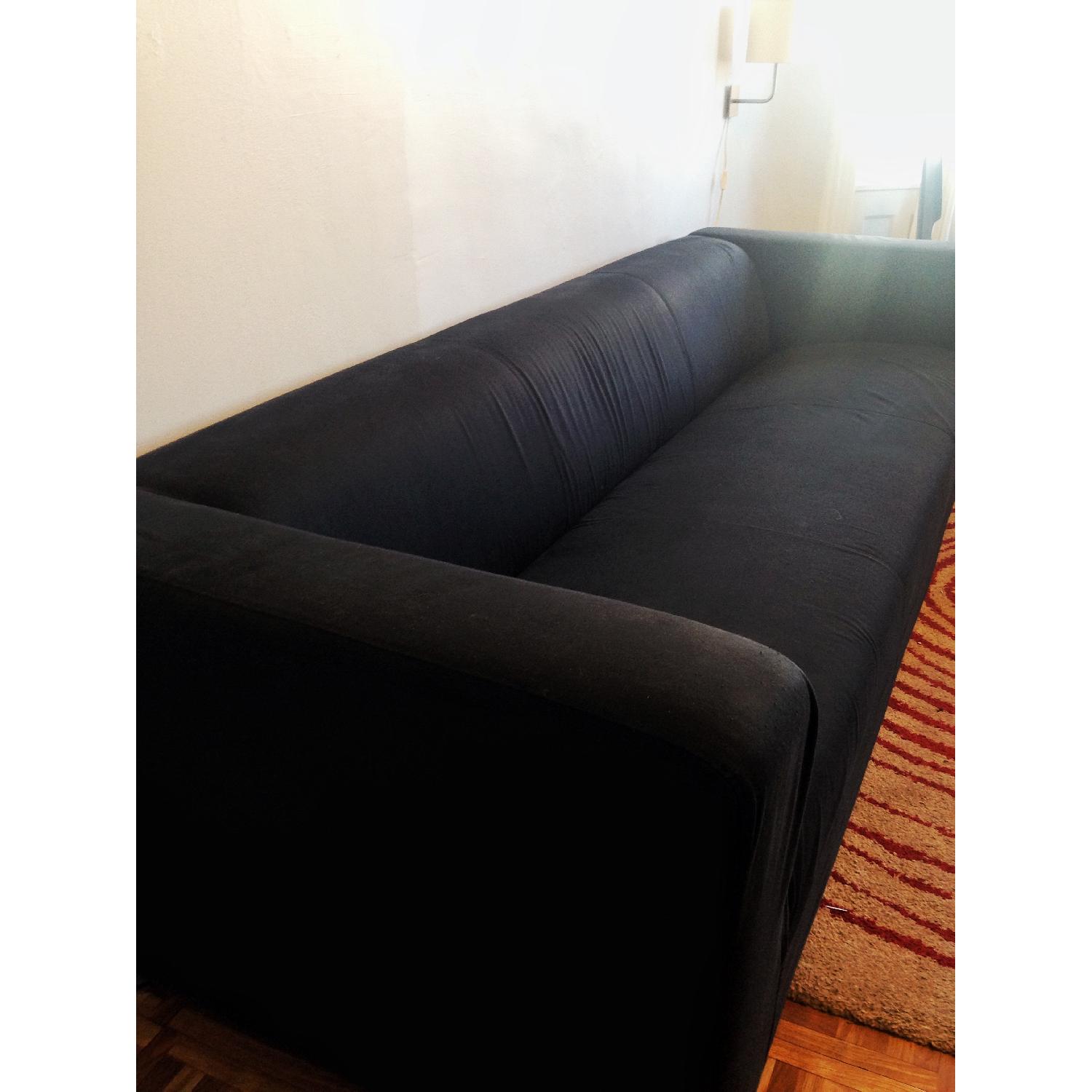 Ikea Black Slipcovered Couch - image-2