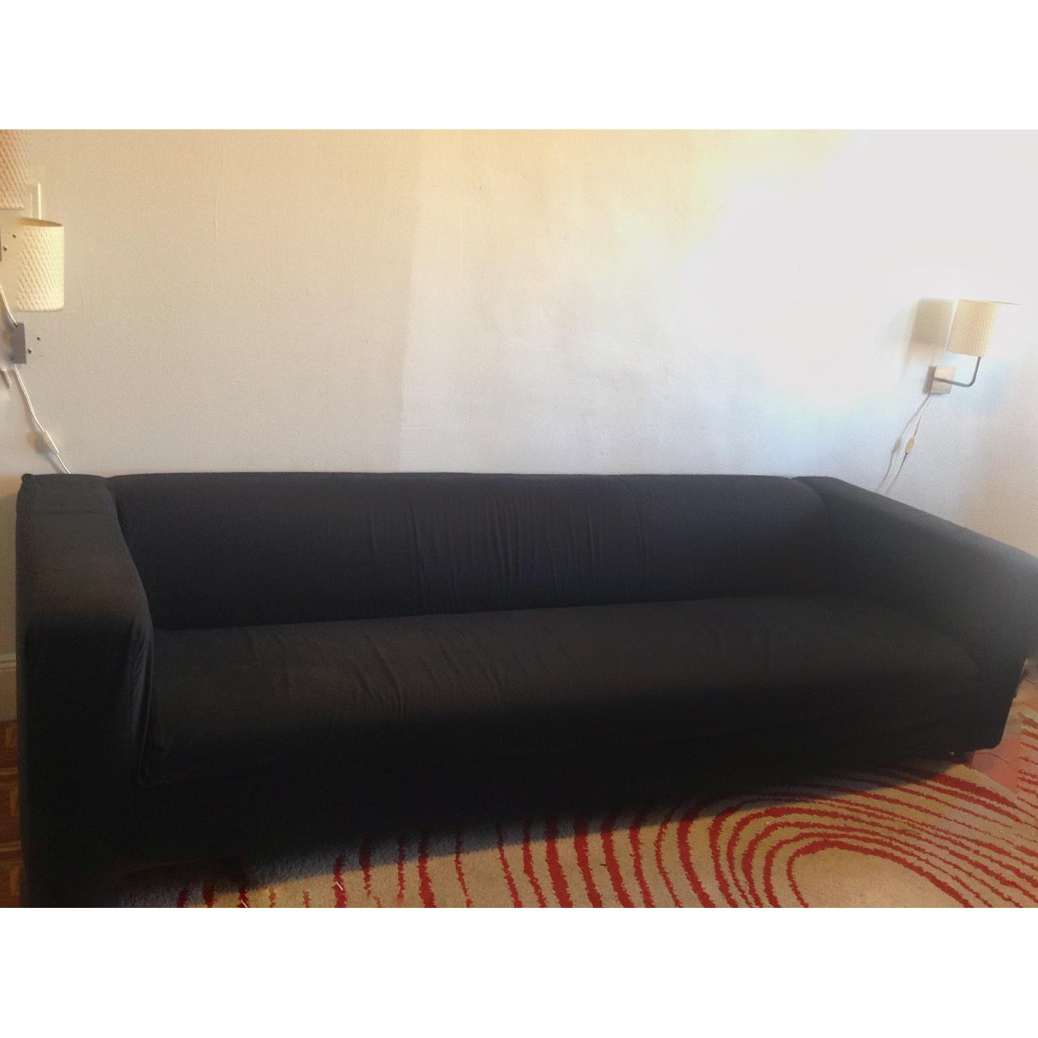 Ikea Black Slipcovered Couch - image-3