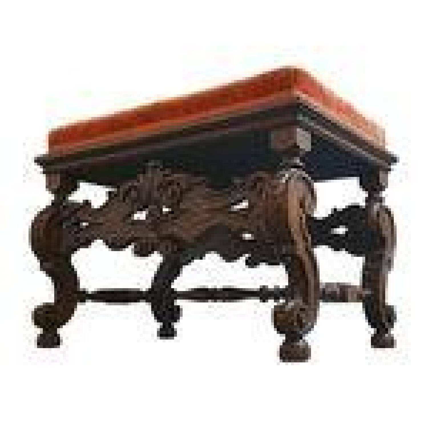 Victorian Carved Walnut Ottoman - image-1