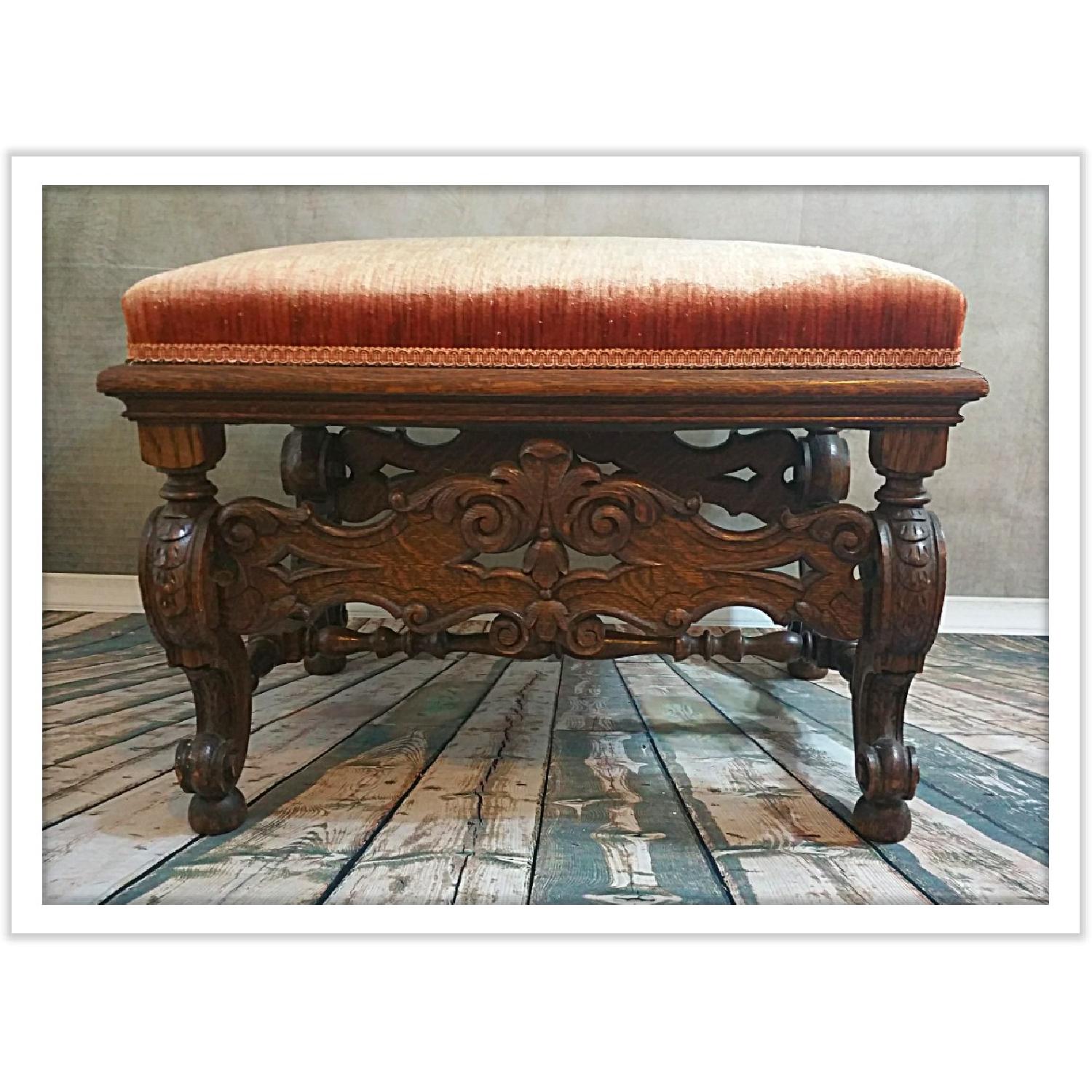 Victorian Carved Walnut Ottoman - image-2