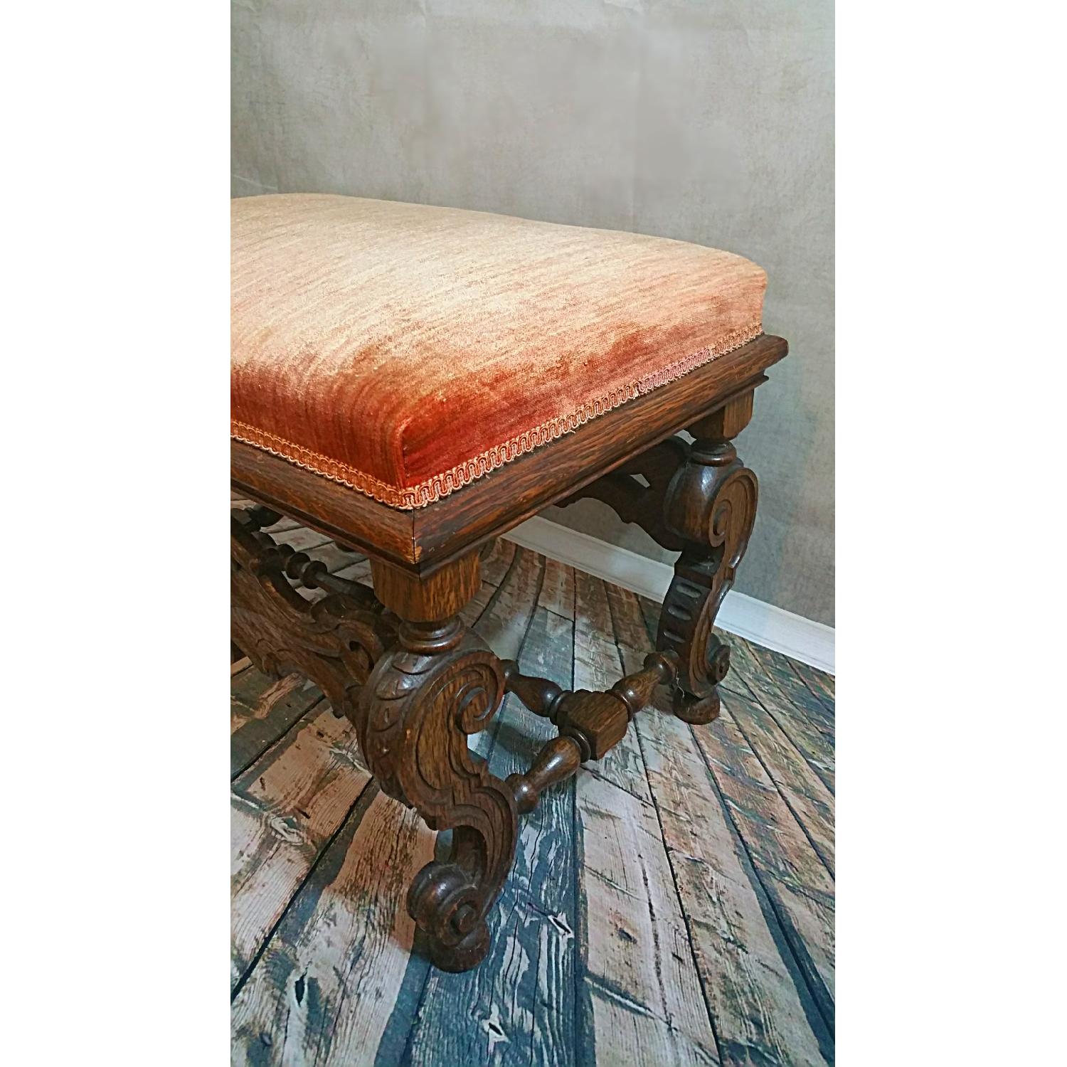 Victorian Carved Walnut Ottoman - image-4