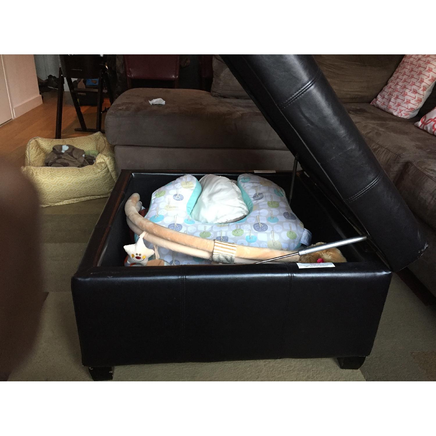 Black Ottoman Coffee Table w/ Storage - image-4