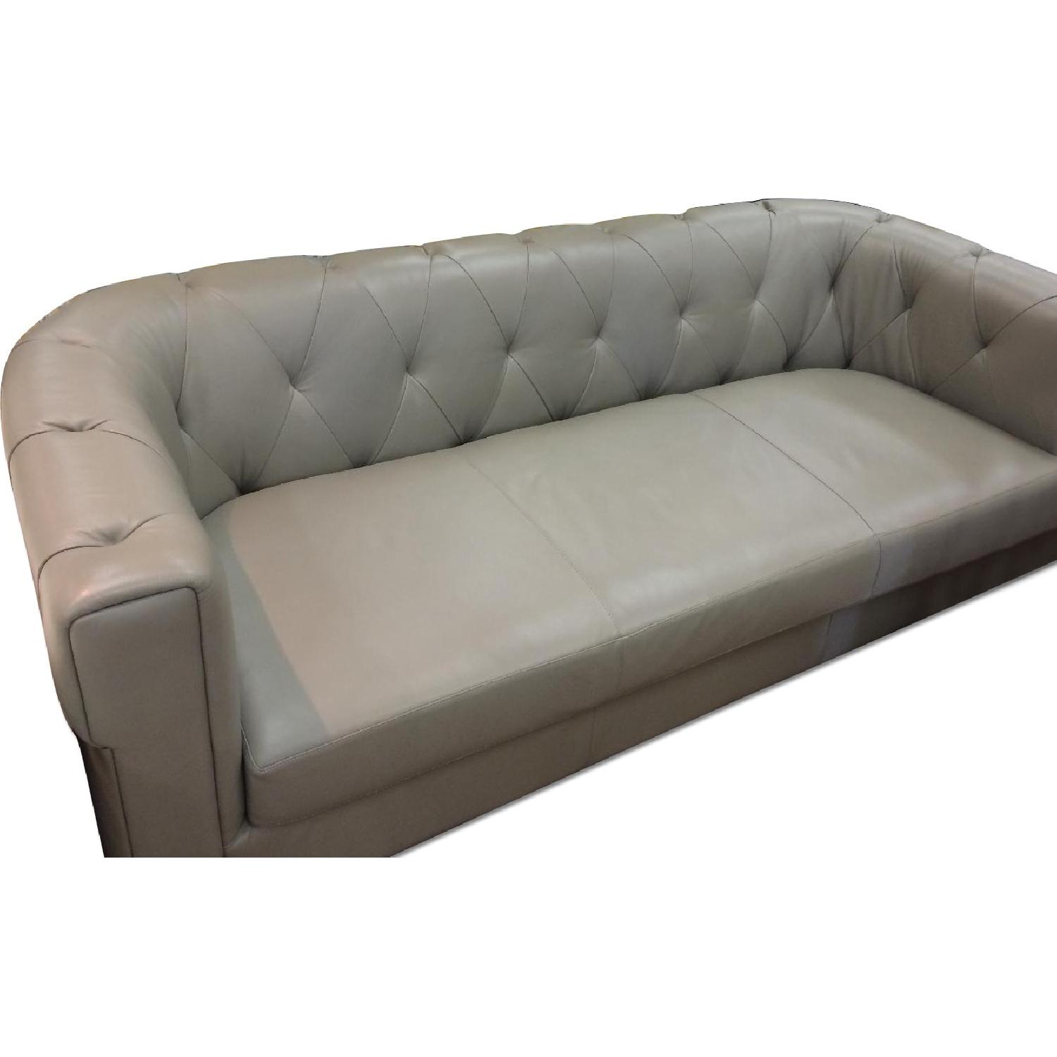 West Elm Chester Chesterfield Leather Sofa AptDeco