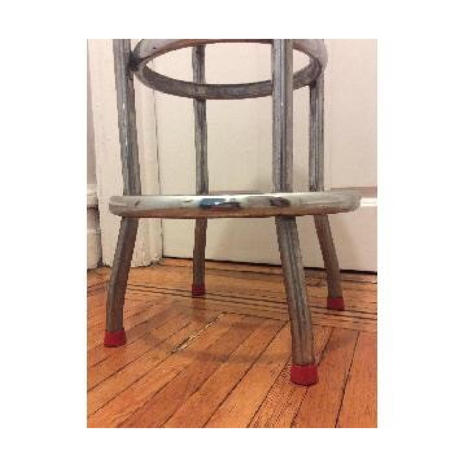Vintage Red Vinyl Bar Stool - image-4