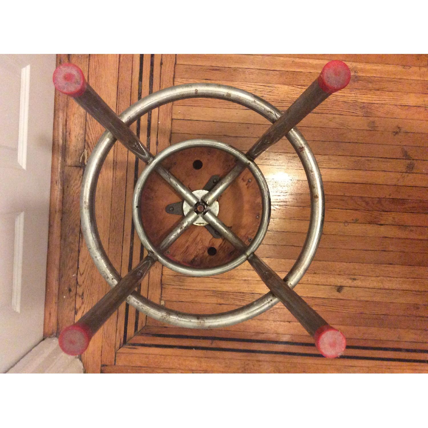 Vintage Red Vinyl Bar Stool - image-5